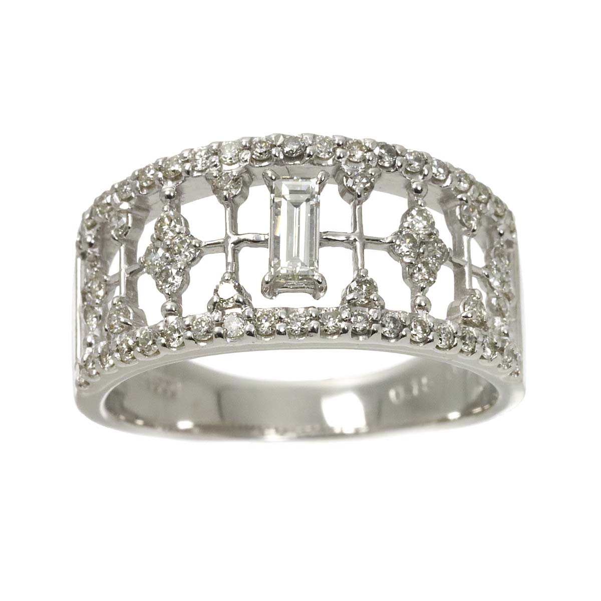 Diamond 0.15ct/0.52ct Ring Pt Platinum size6.5-6.75(US)