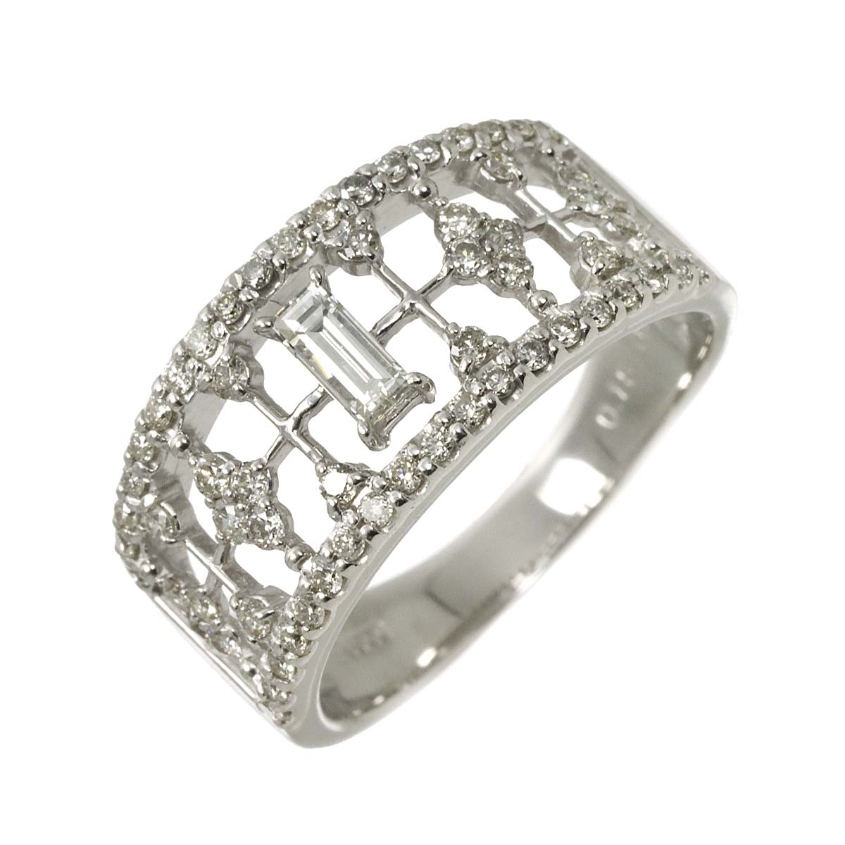 Diamond 0.15ct/0.52ct Ring Pt Platinum size6.5-6.75(US)