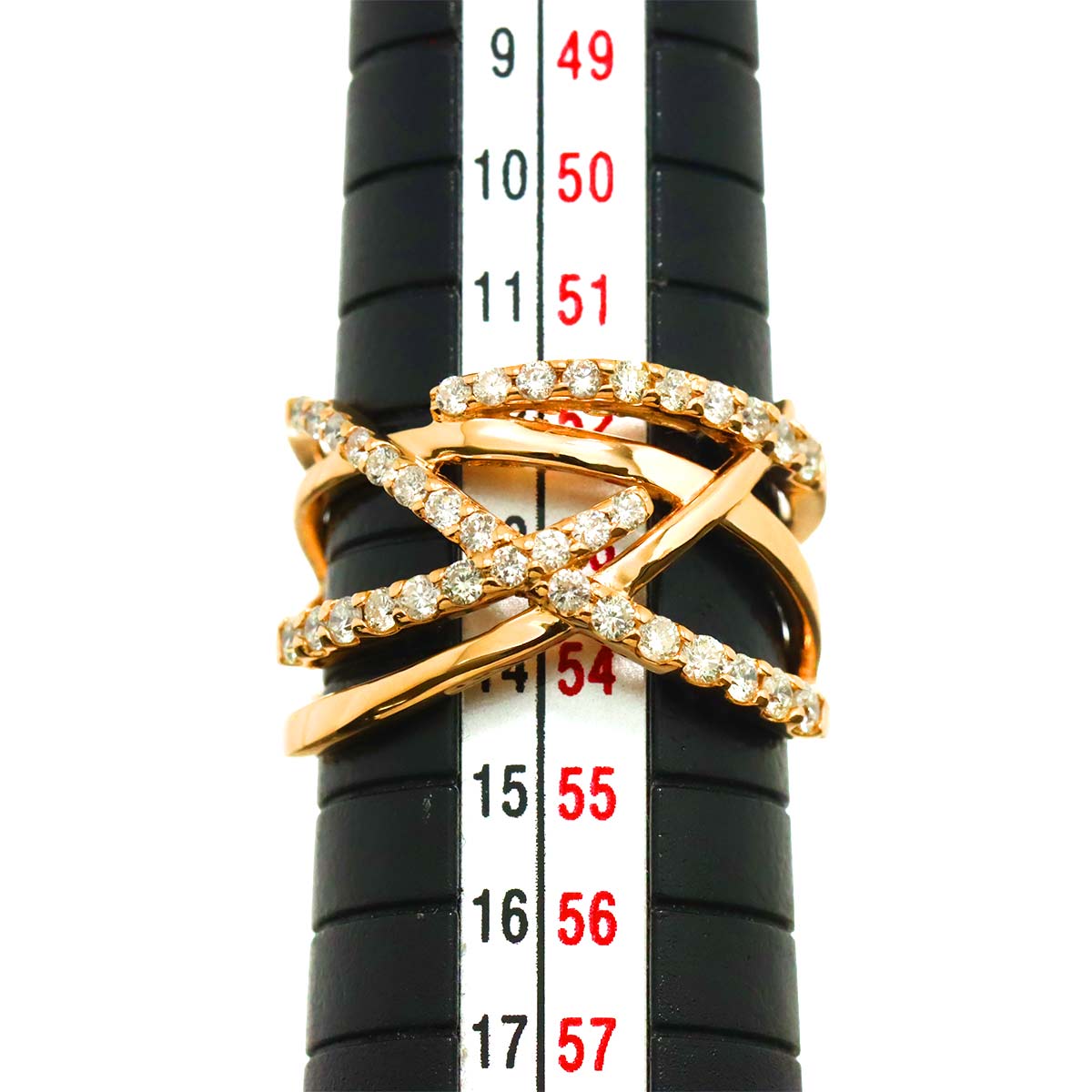 Diamond 0.58ct Ring 18K PG Pink Gold 750 Size6.25-6.5(US)