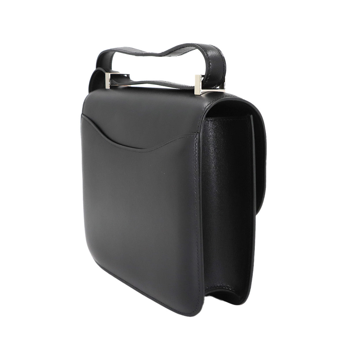 Constance 23 Shoulder Bag Box Calf Leather Black Guilloche