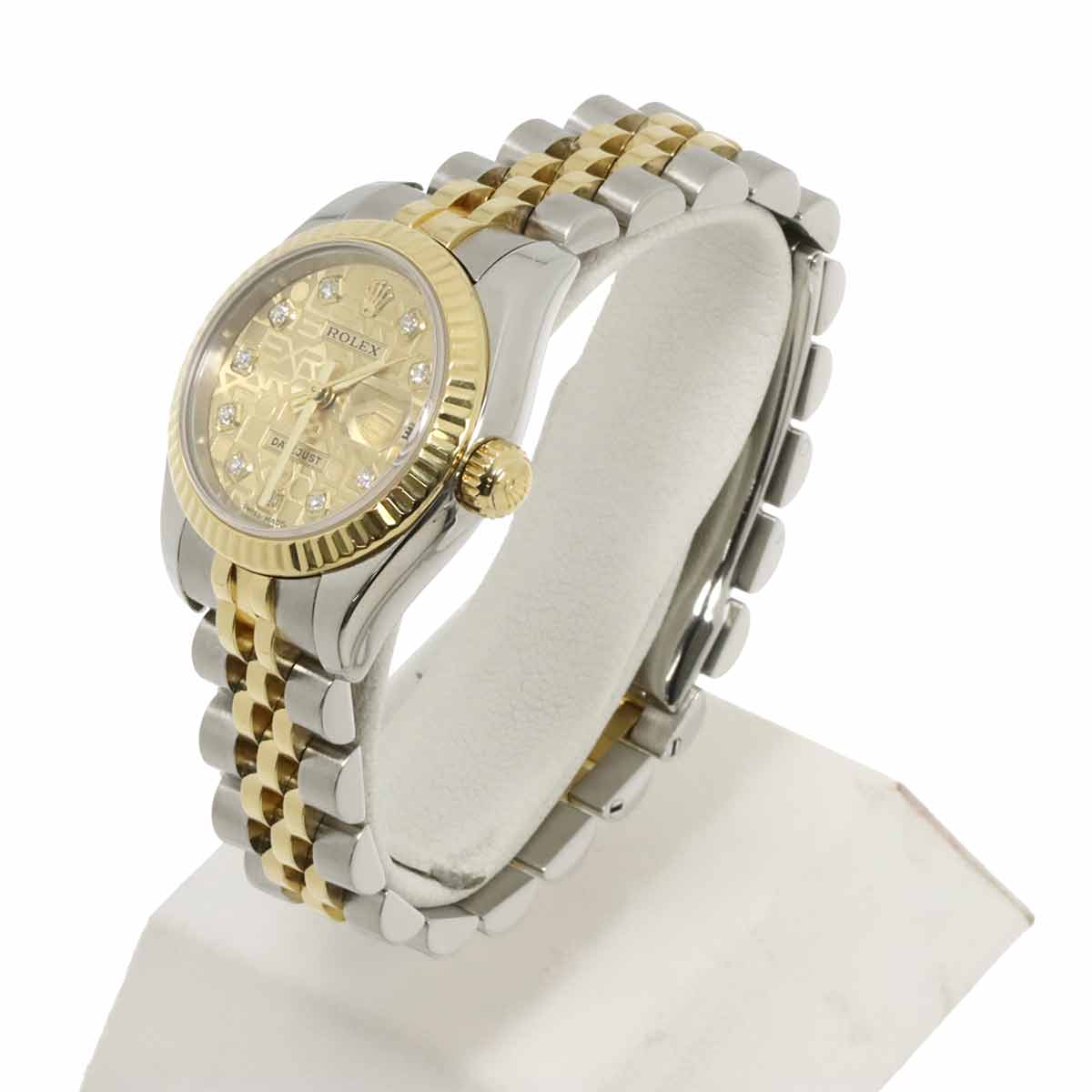 Datejust 179173G Serial F 750 YG 10P Diamond Gold Dial Ladies