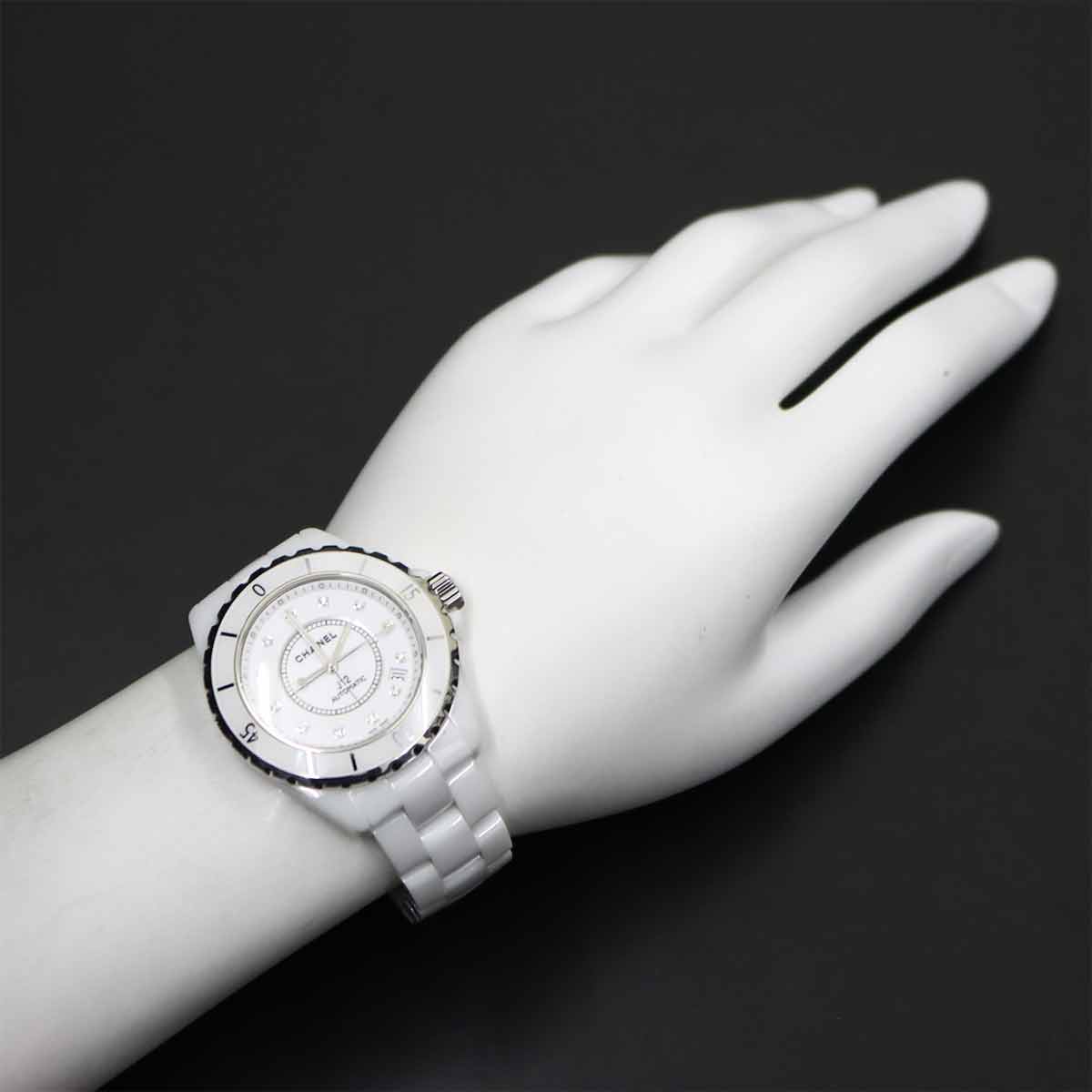 J12 38mm H1629 12P Diamond Automatic White Dial Mens Watch
