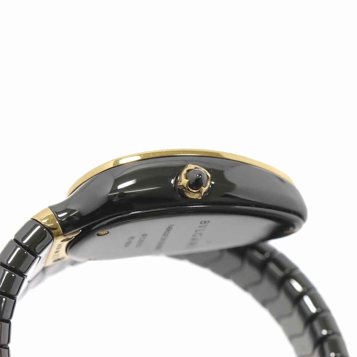 Serpenti SPC35BG Quartz K18PG Ceramic Ladies Watch