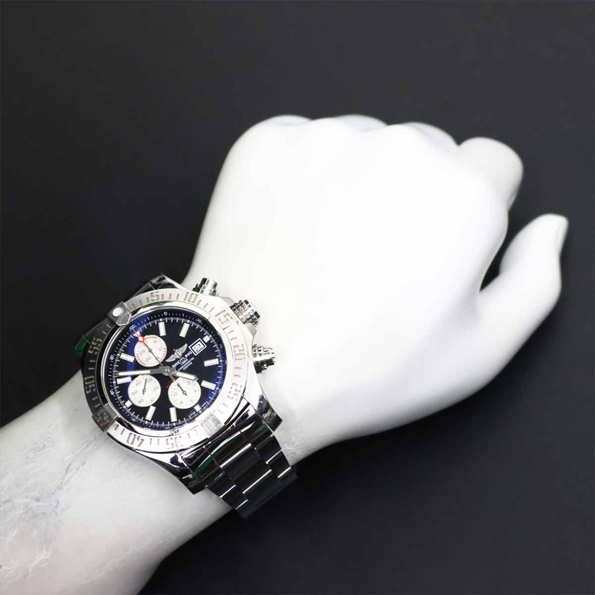 BREITLING Super Avenger II Chronograph A13371 Date Black Dial Mens