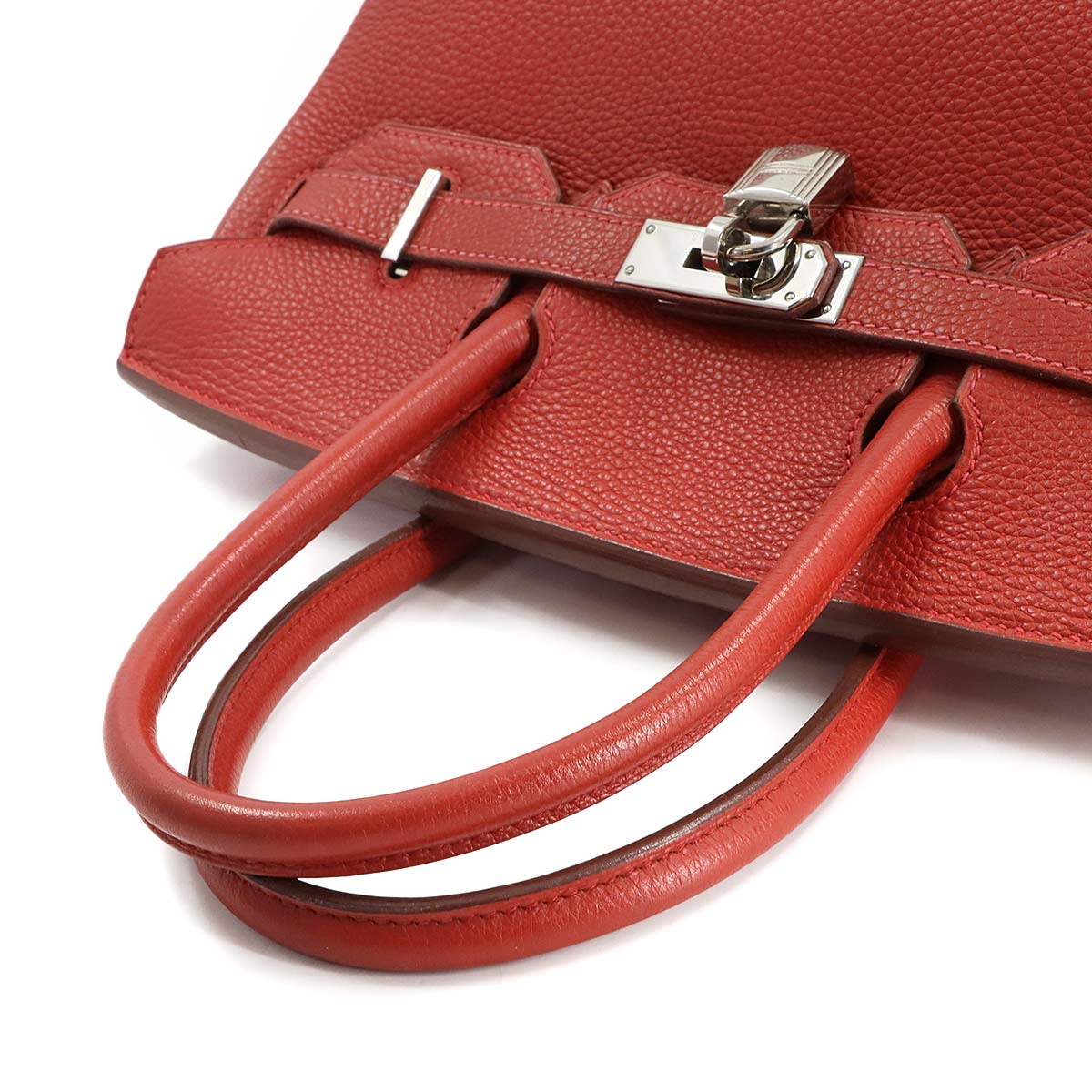 Birkin 30 Togo Leather Vermillon Hand Bag Purse