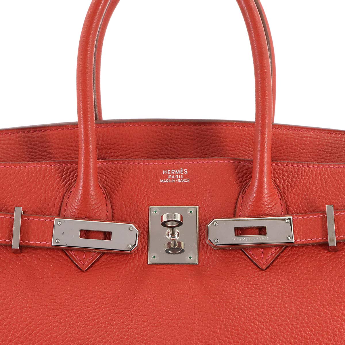 Birkin 30 Togo Leather Vermillon Hand Bag Purse