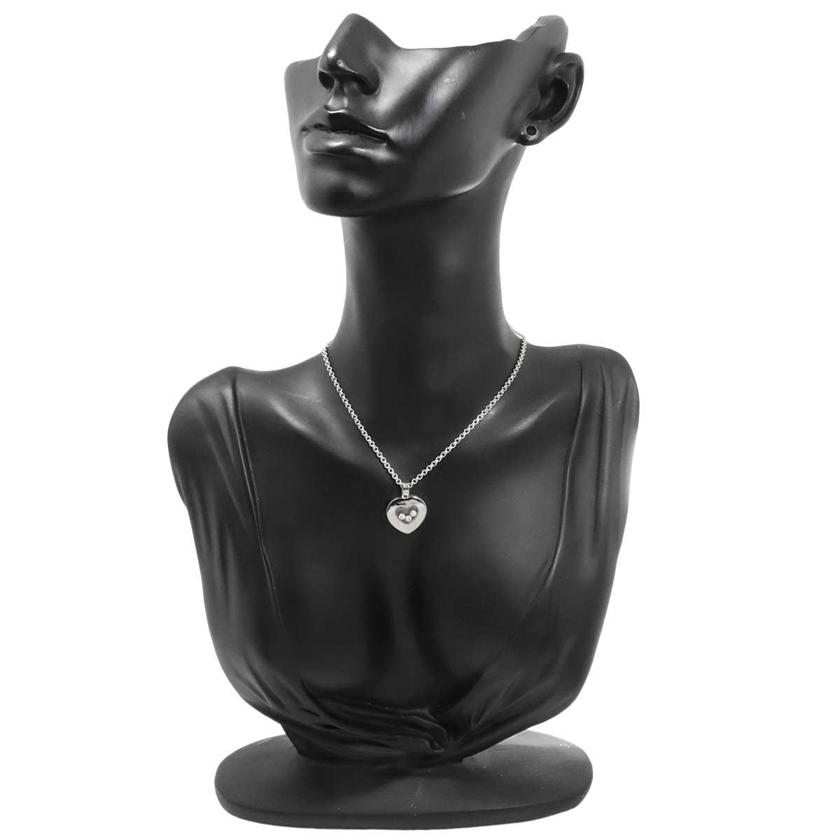 Happy Diamond Heart Necklace 18K White Gold 750