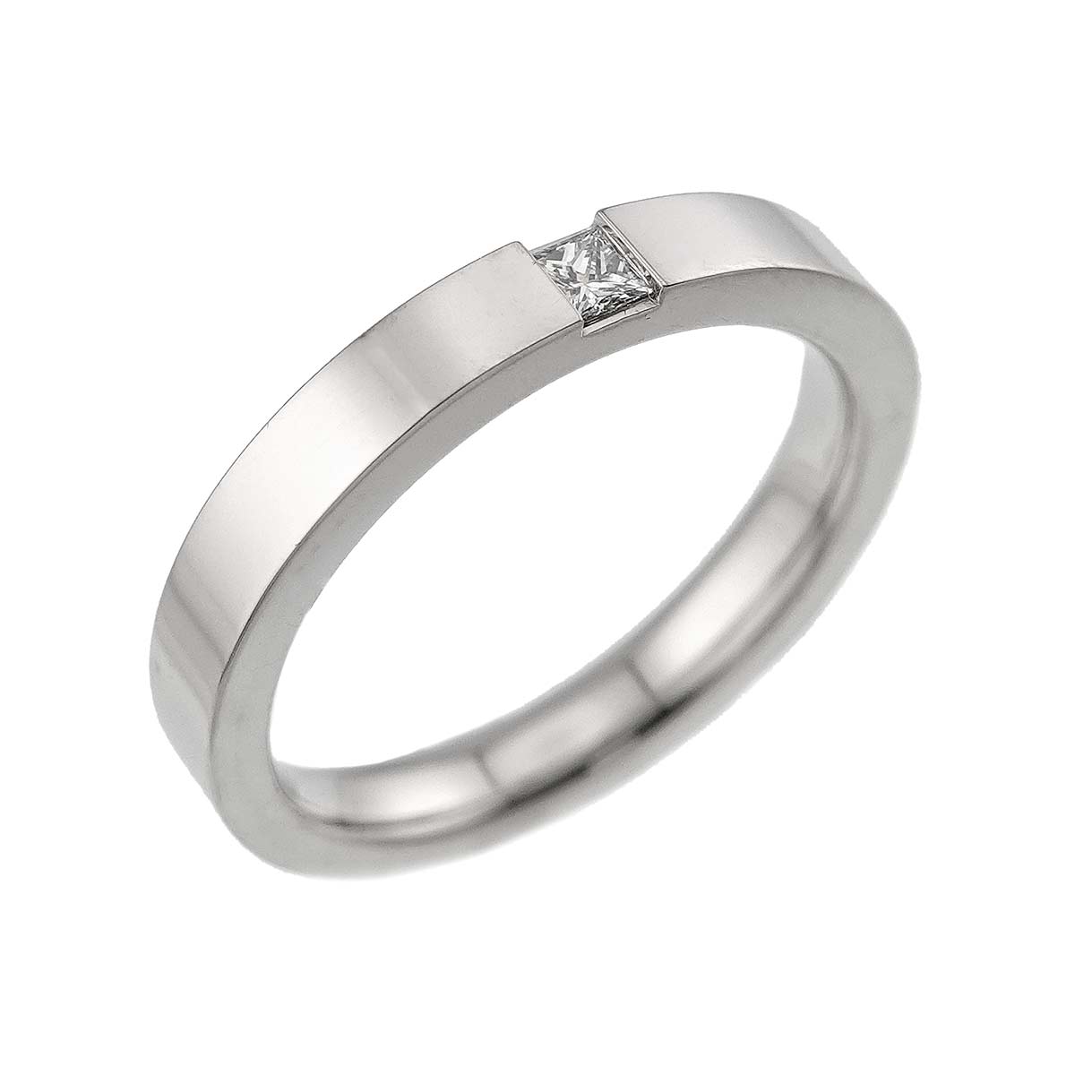 Princess Diamond Ring Pt Platinum size:7.25-7.5(US)