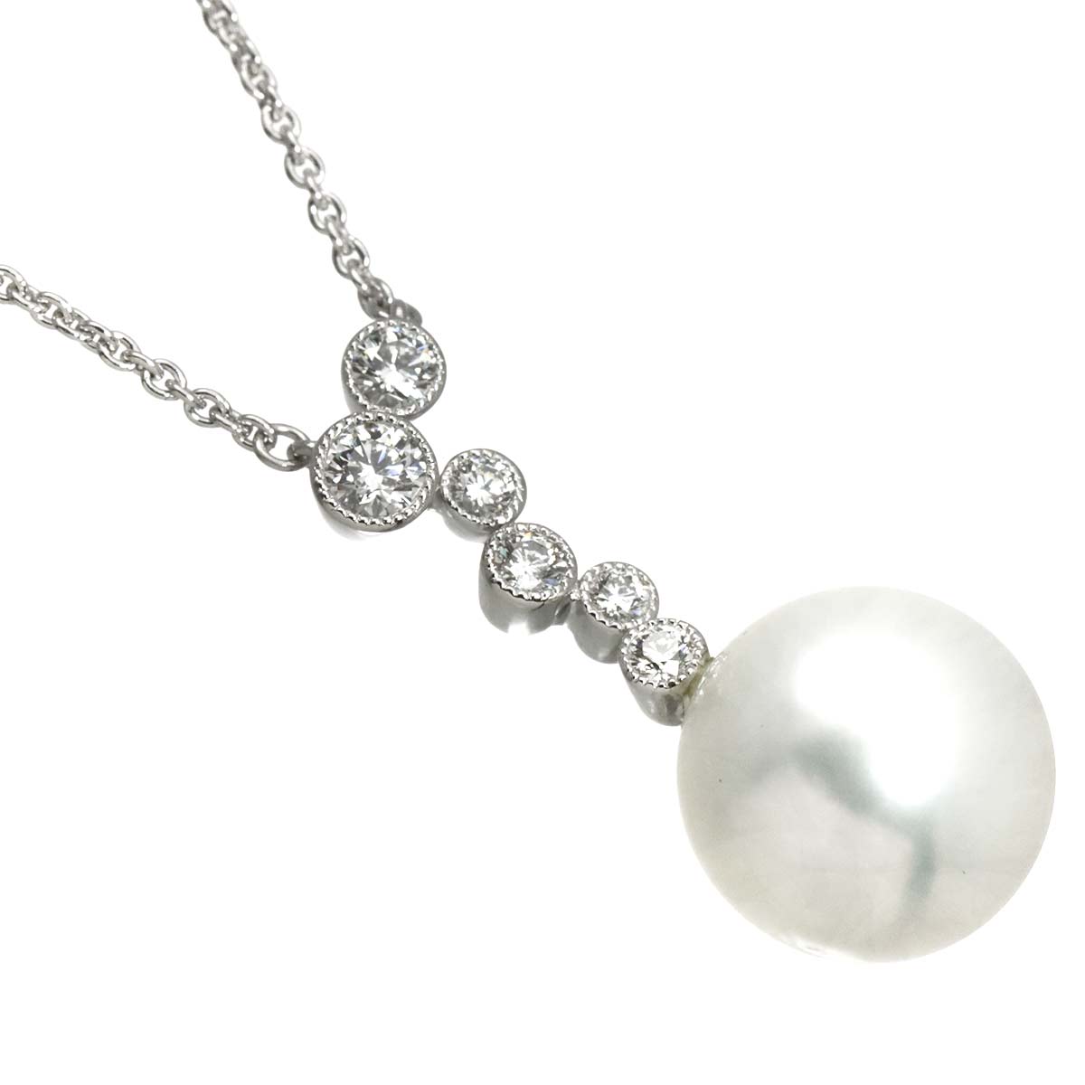South Sea pearl 11.4mm Diamond 0.25ct Necklace 18K WG 750