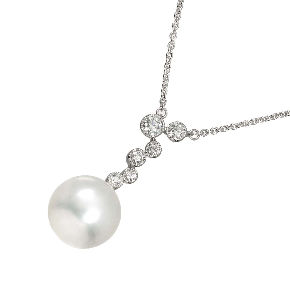 South Sea pearl 11.4mm Diamond 0.25ct Necklace 18K WG 750