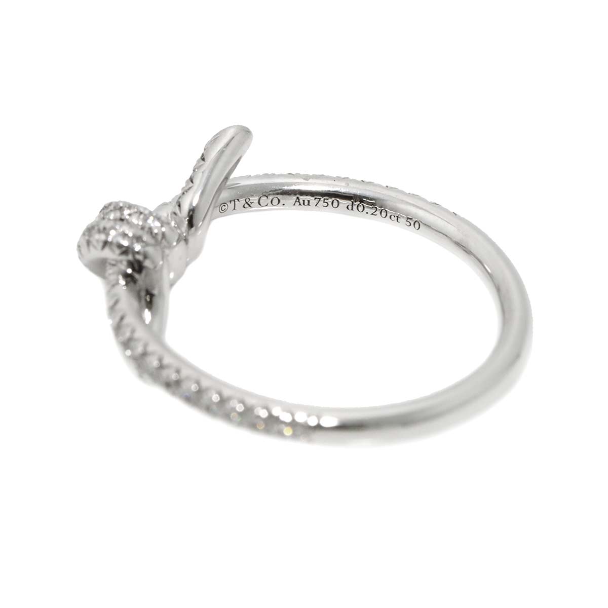 Knot Ring Diamond Ring 18K WG 750 size5.25-5.5(US)
