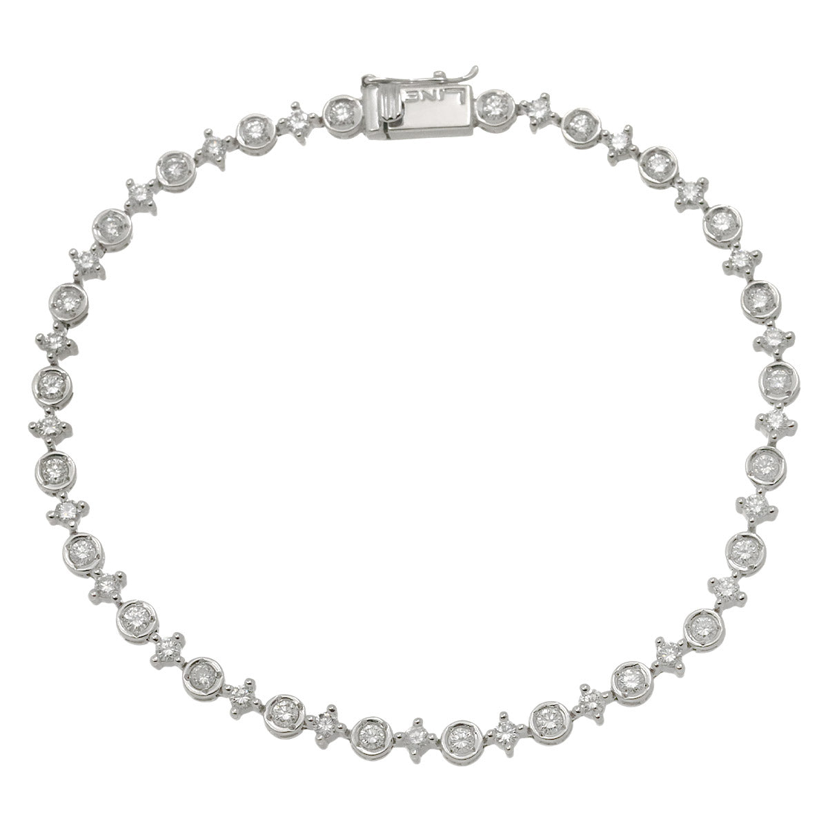 LINE Diamond 1.50ct Bracelet 18K White Gold 750