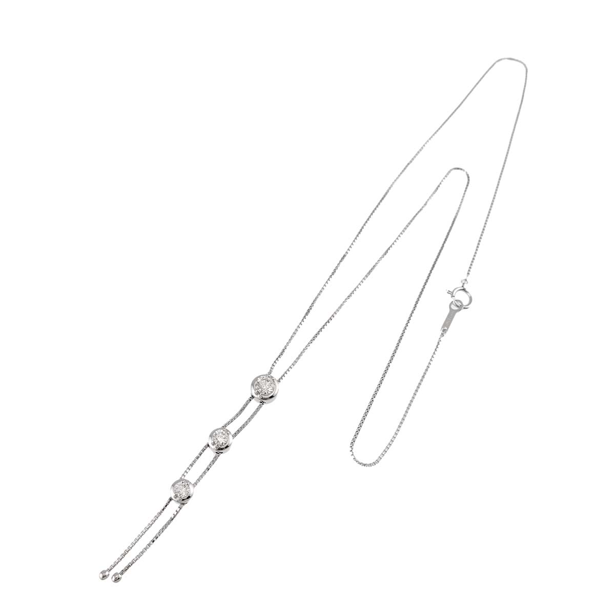 Trilogy Diamond 0.53ct Necklace 18K WG 750