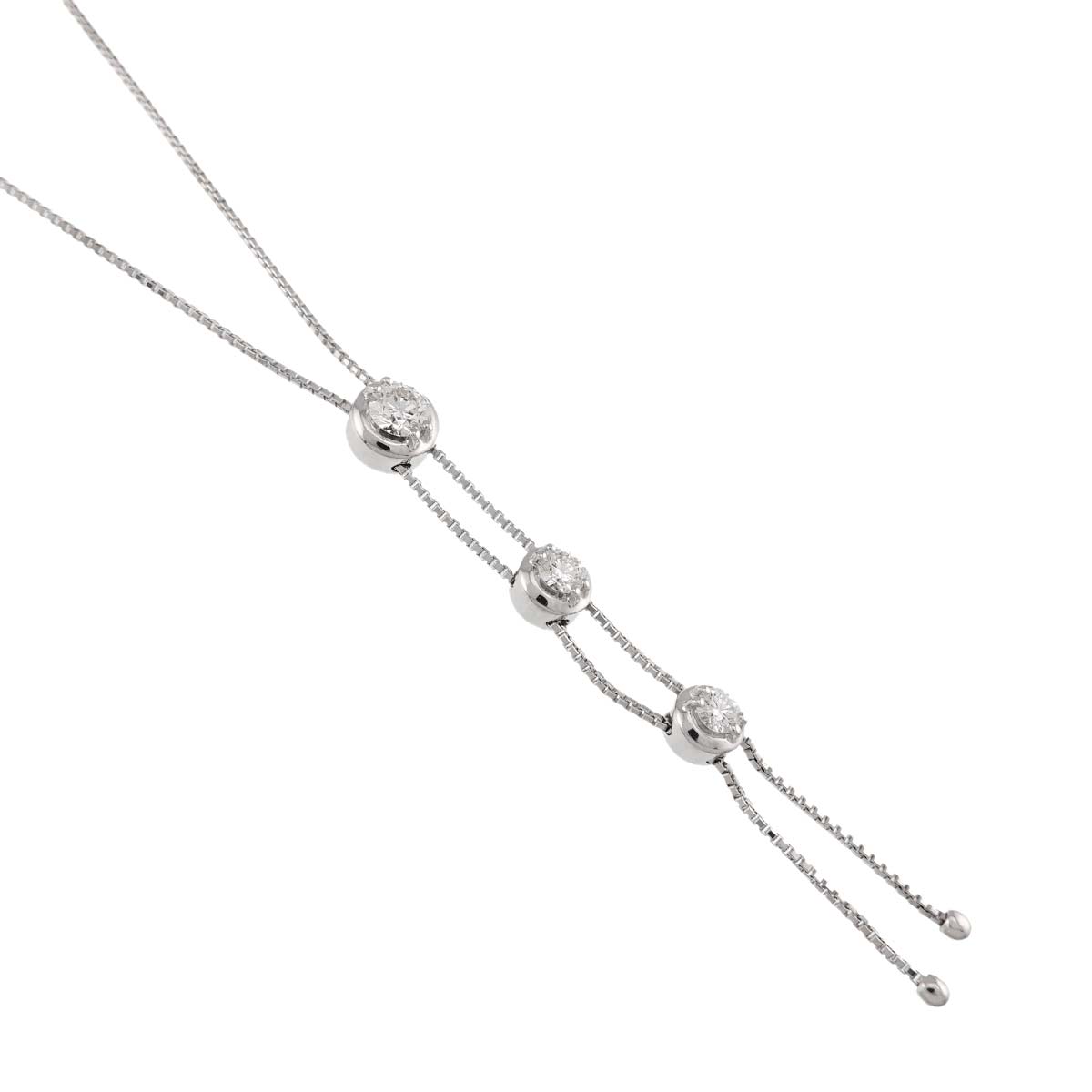 Trilogy Diamond 0.53ct Necklace 18K WG 750
