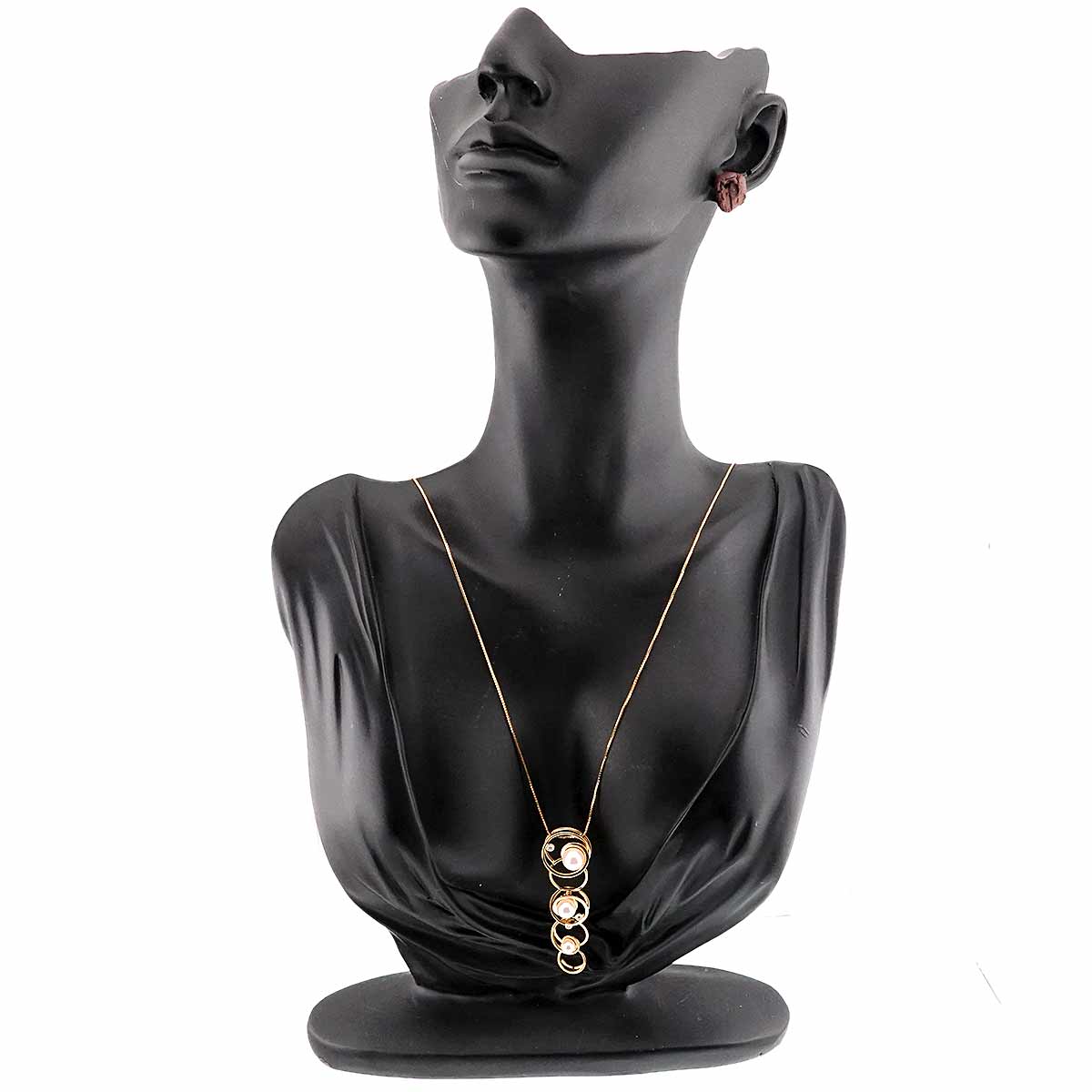 Akoya Pearl 7.0-4.6mm Diamond 0.05ct Necklace 18K YG 750