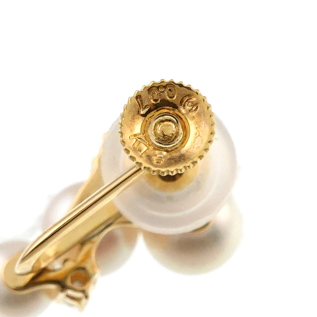 Akoya Pearl 6.0-4.7mm Diamond 0.07/0.07ct Earrings 18K YG 750