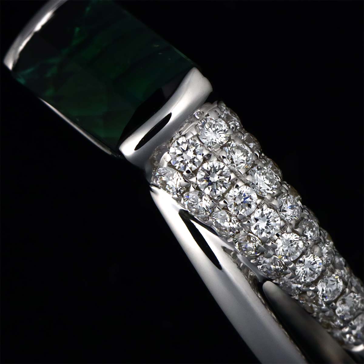 Tourmaline Diamond 0.50ct Ring 18K WG 750 6.75-7.25(US)