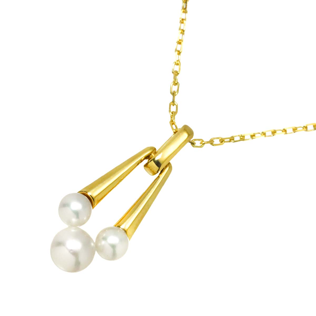 Akoya Pearl 5.4-4.0mm Necklace 18K YG 750