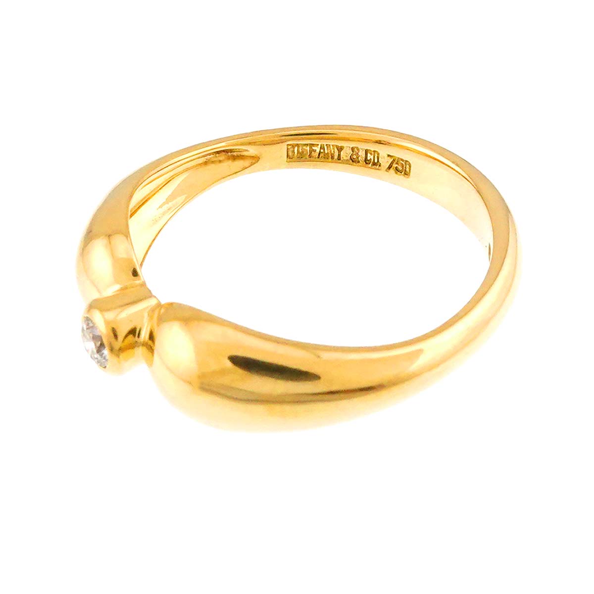 Double Teardrop Diamond Ring 18K YG 750 size4.75-5(US)