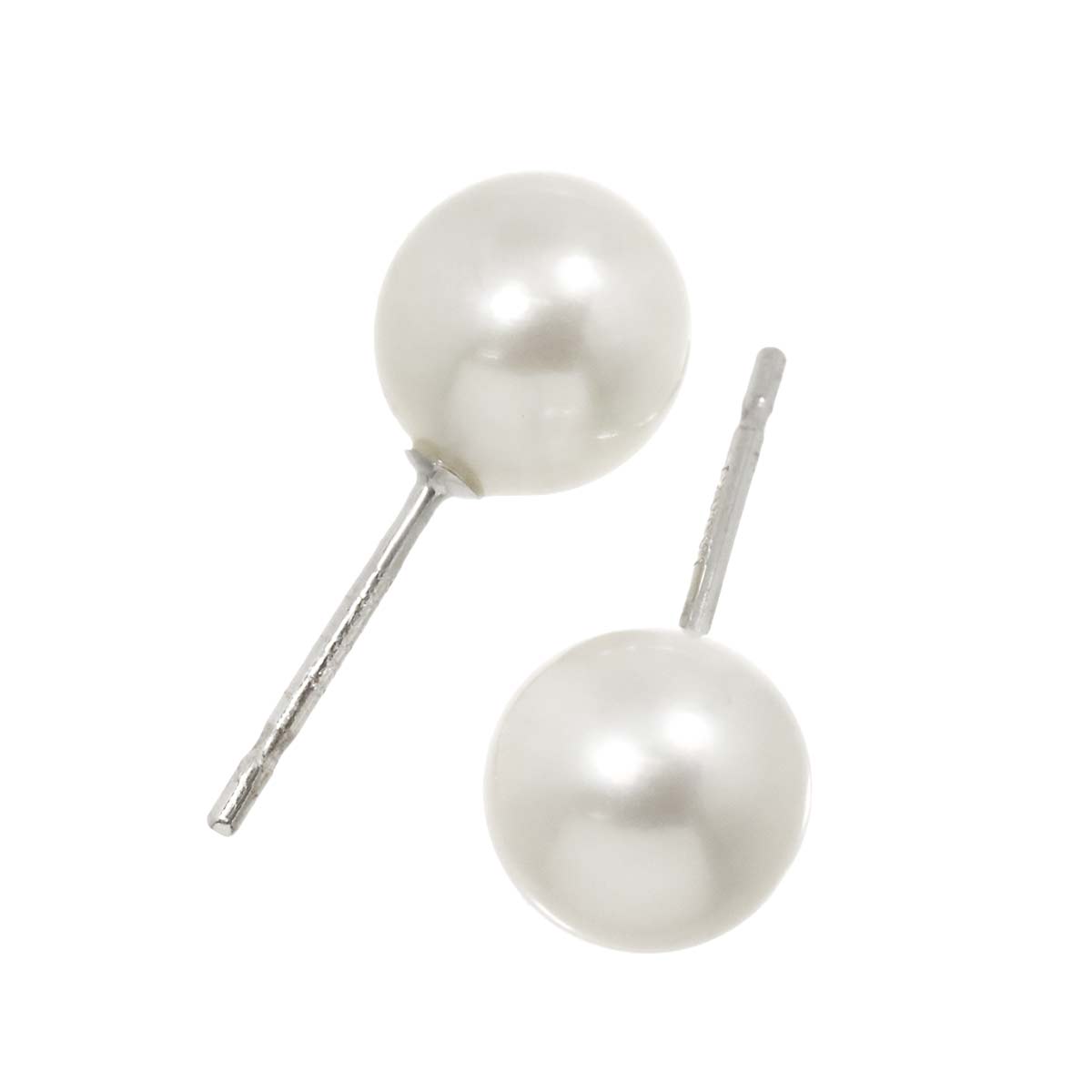 Akoya Pearl Necklace Earrings Pierced SV 18K WG 750