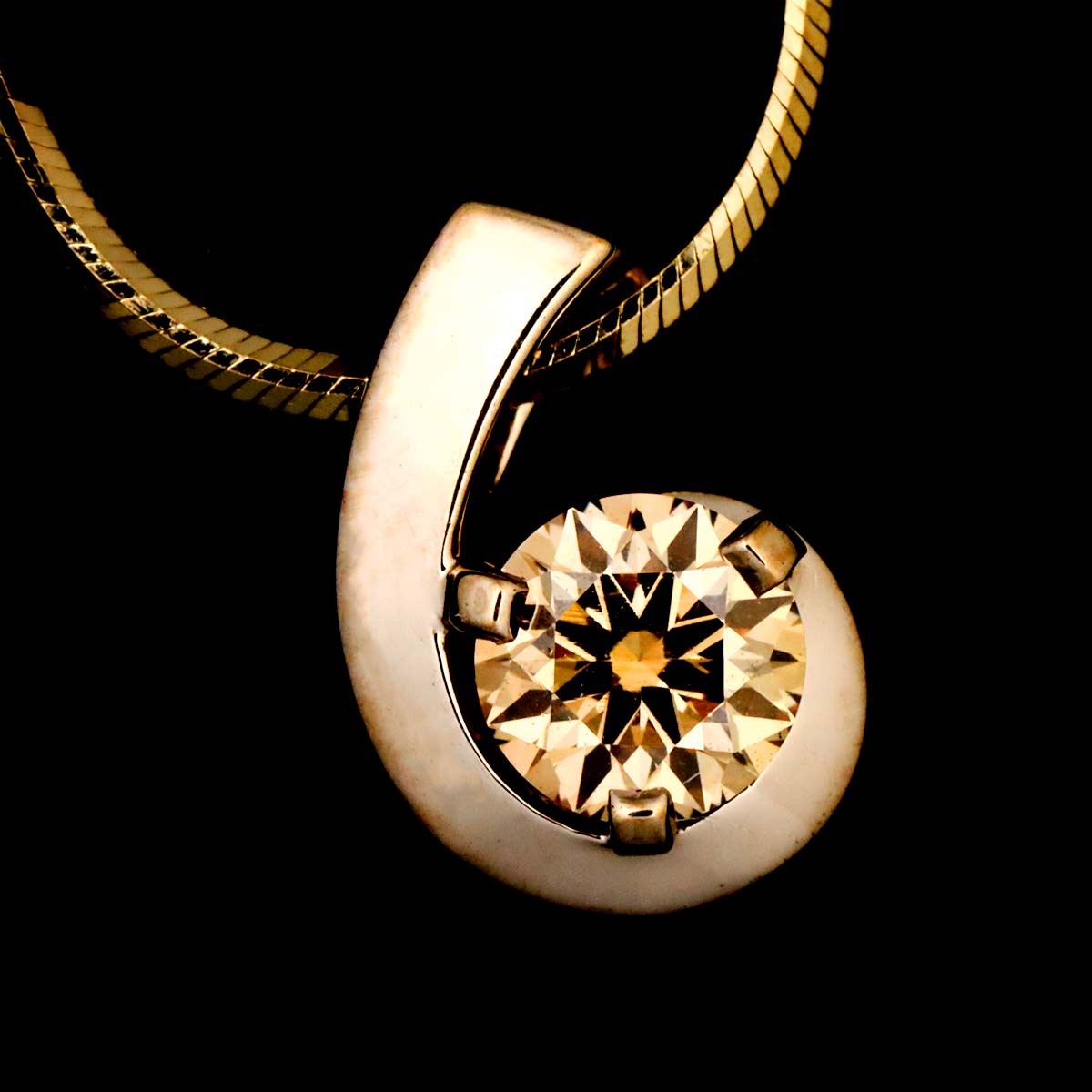 Brown Diamond 0.30ct Necklace 18K Brown Gold 750 90310402