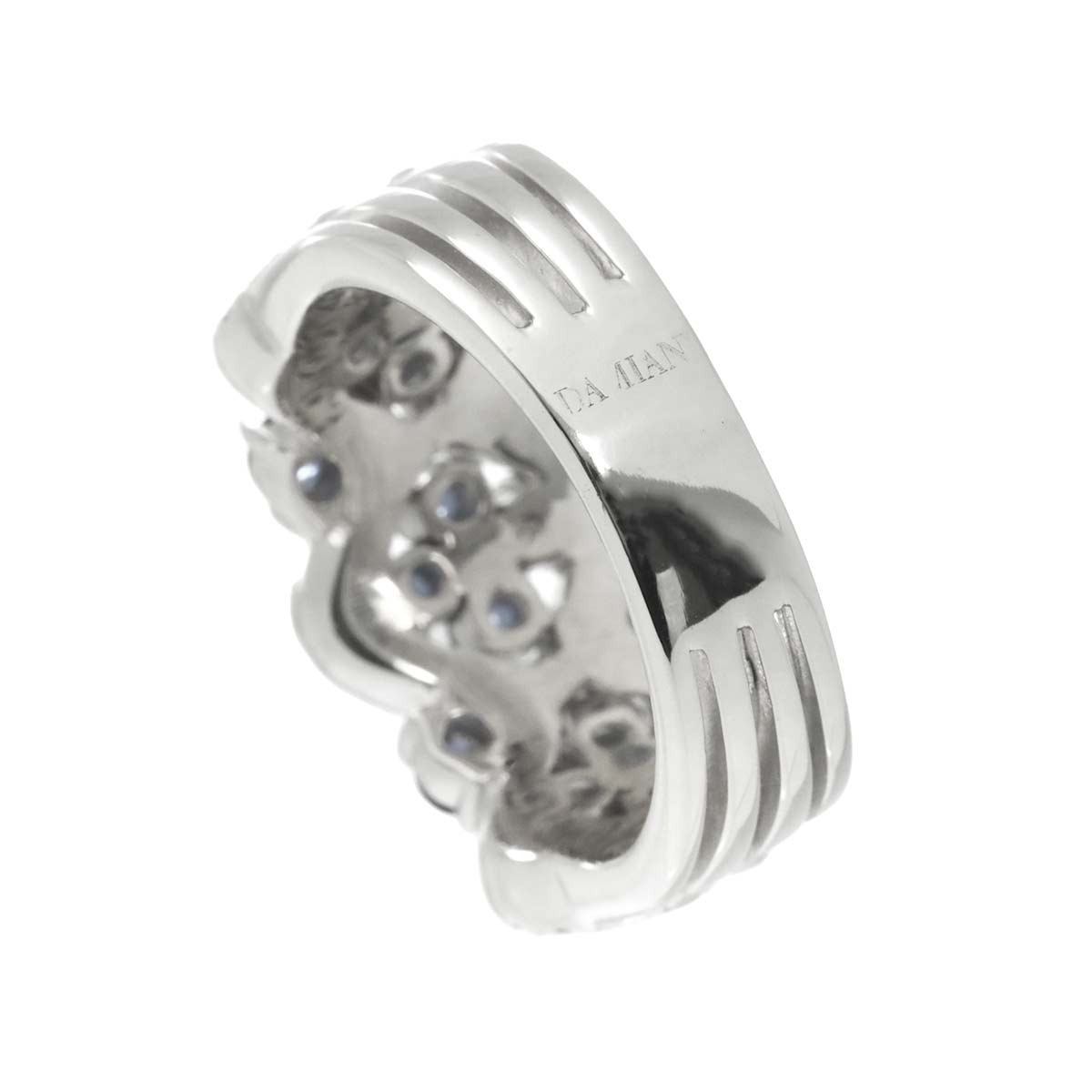 Sapphire Diamond Ring 18K WG 750 Size5.75-6(US)