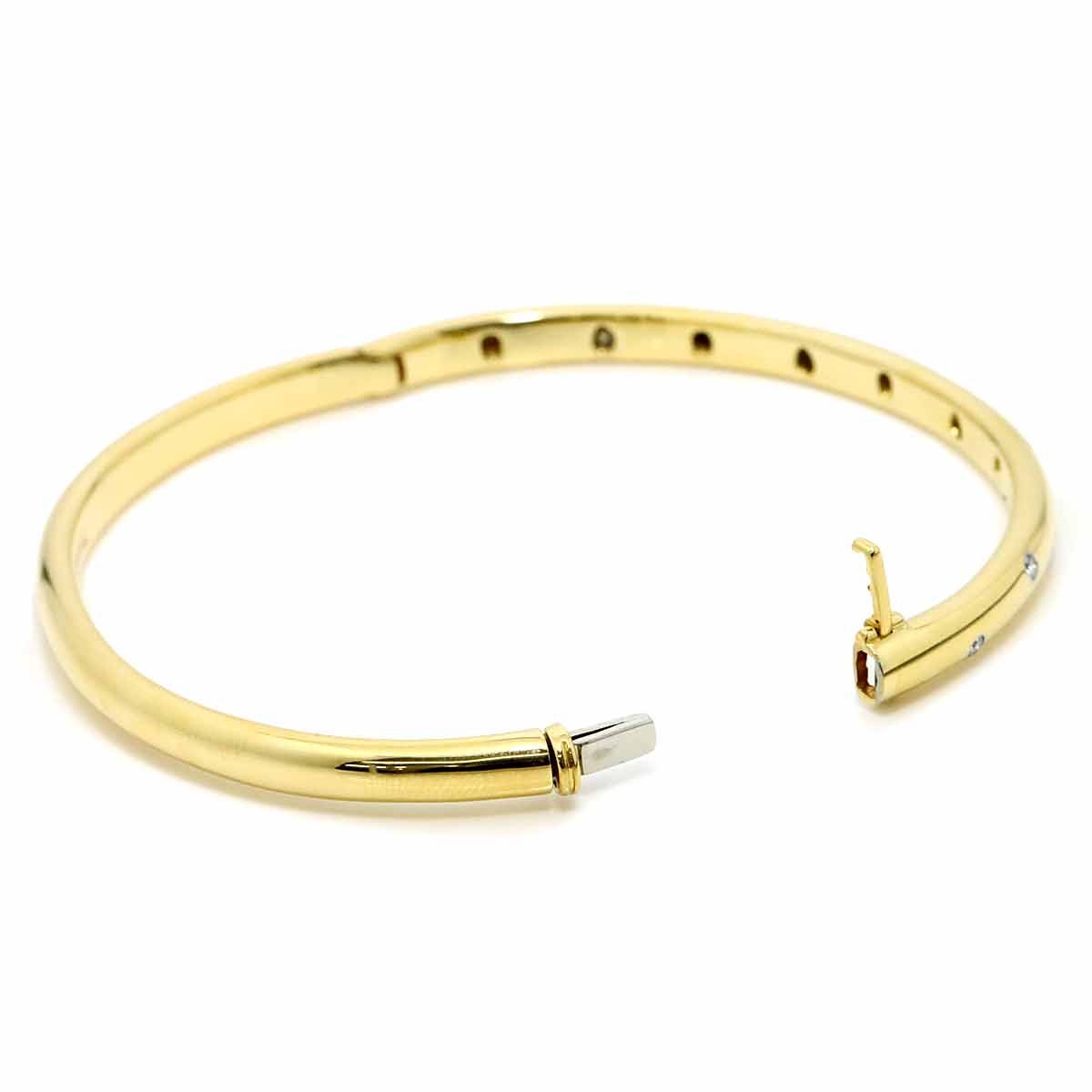 Dots Diamond Bangle Bracelet 18K YG 750 Pt