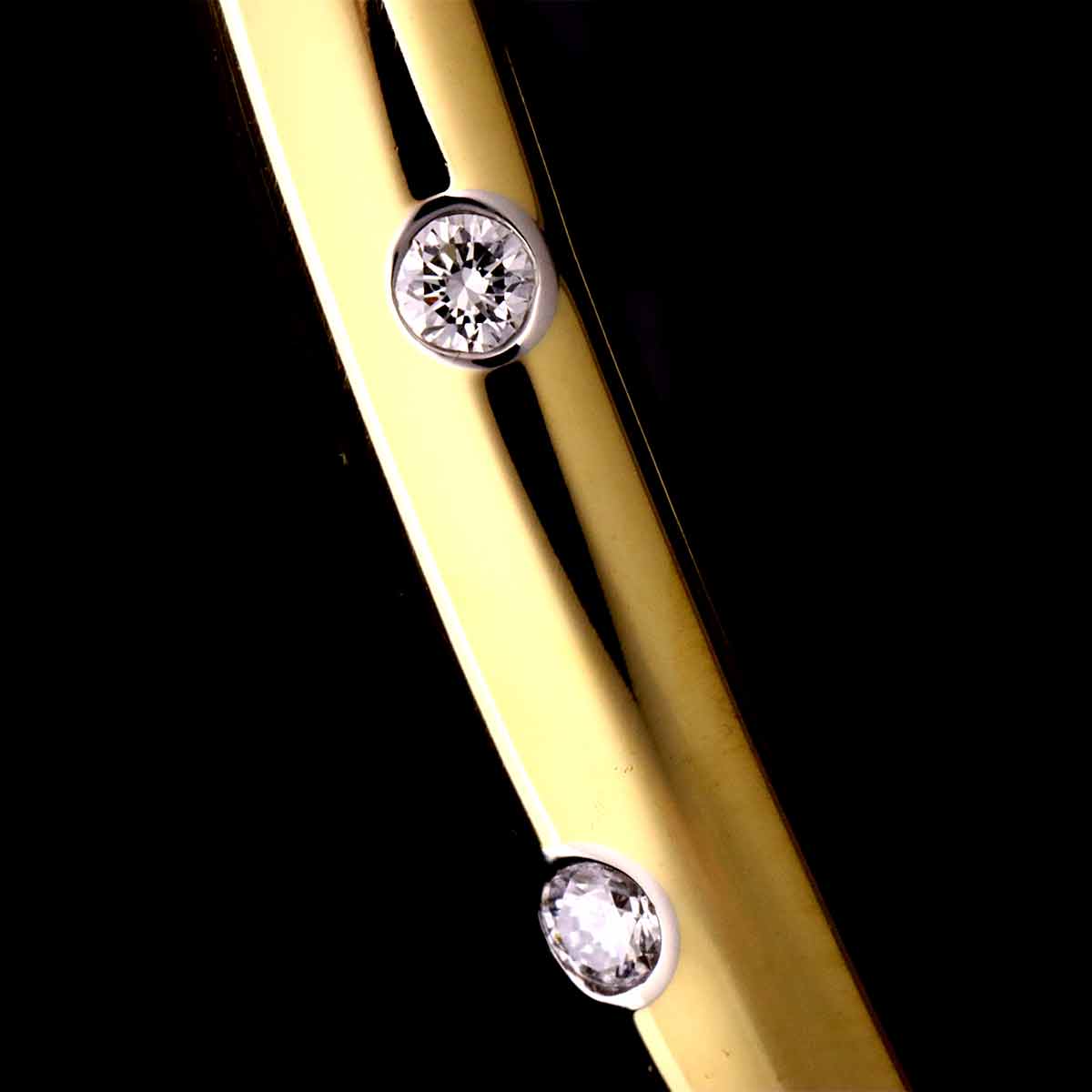 Dots Diamond Bangle Bracelet 18K YG 750 Pt