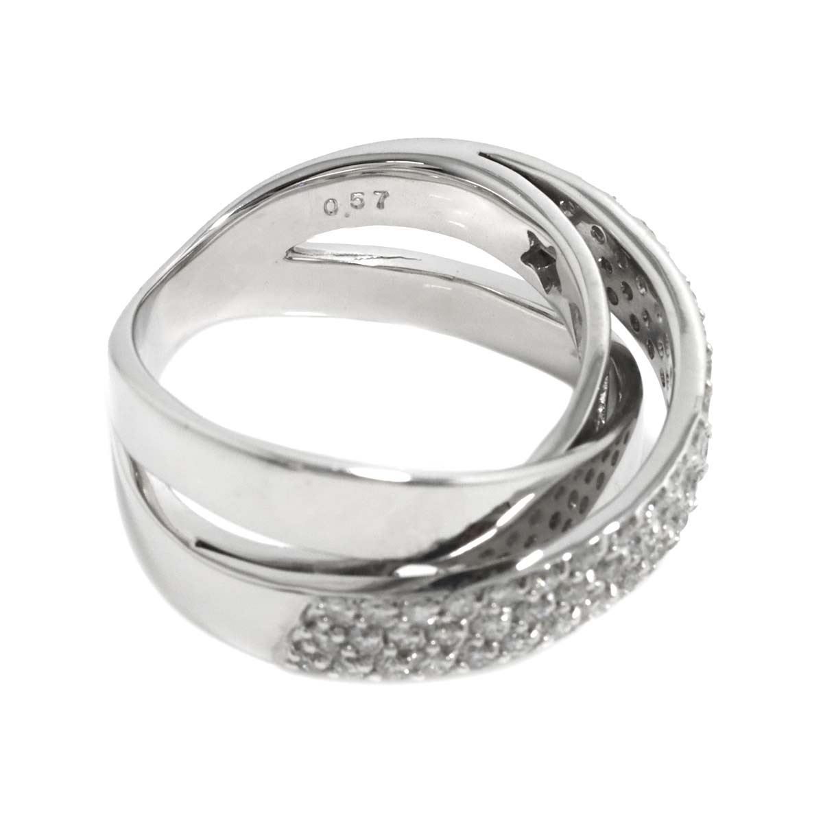 Diamond 0.57ct Ring 18K WG 750 Size6(US)