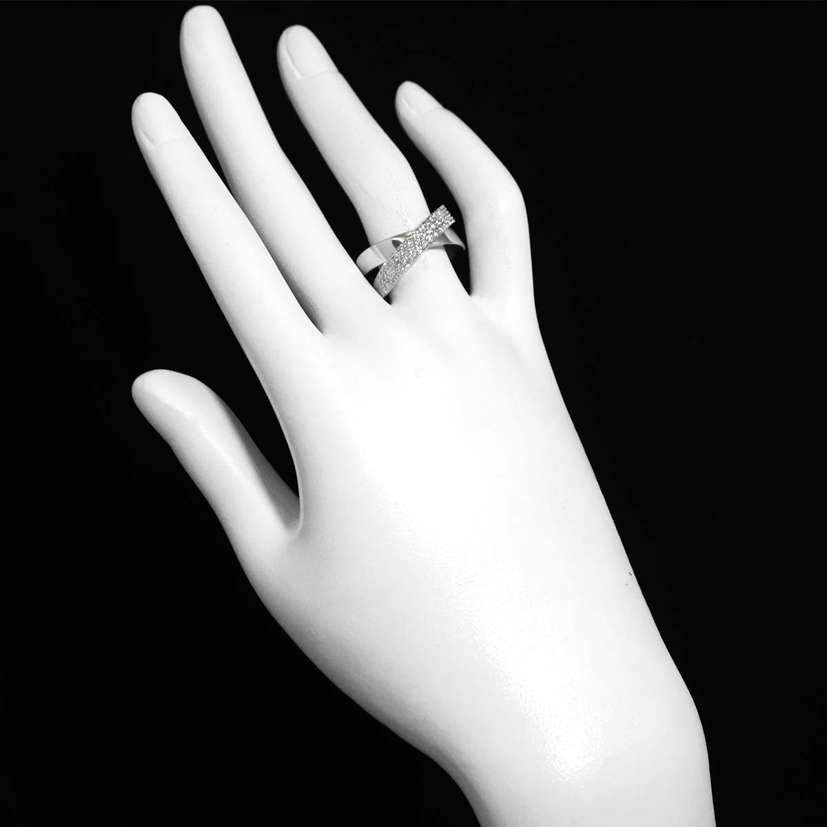 Diamond 0.57ct Ring 18K WG 750 Size6(US)