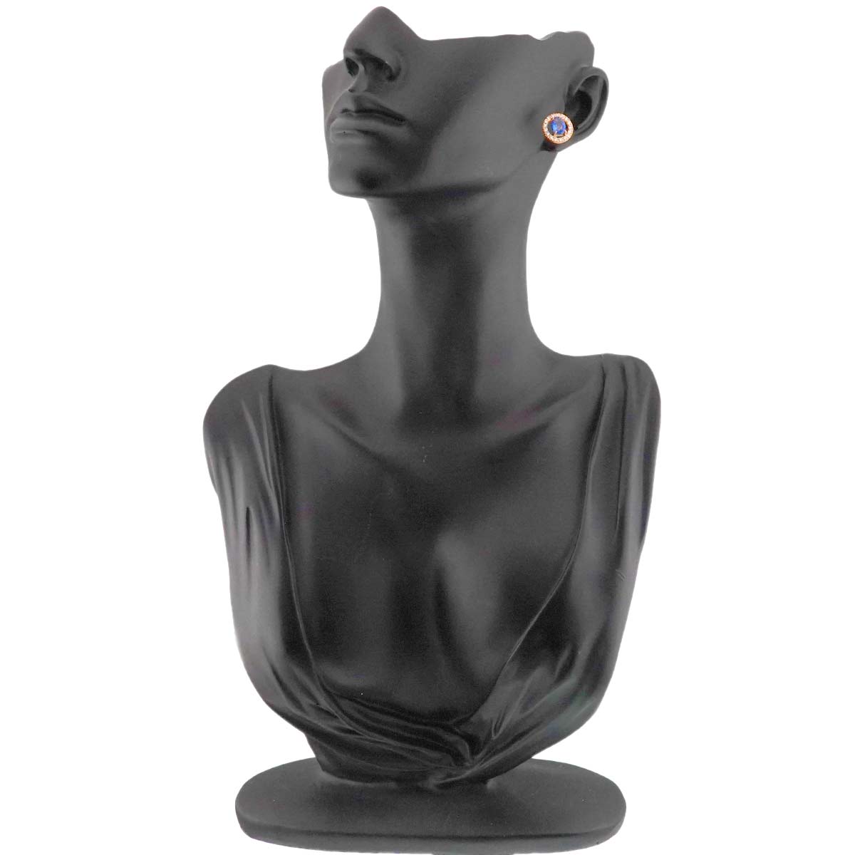 Sapphire 1.08ct/1.05c Diamond 0.28ct/0.28ct Earrings Pierced 18K PG 750