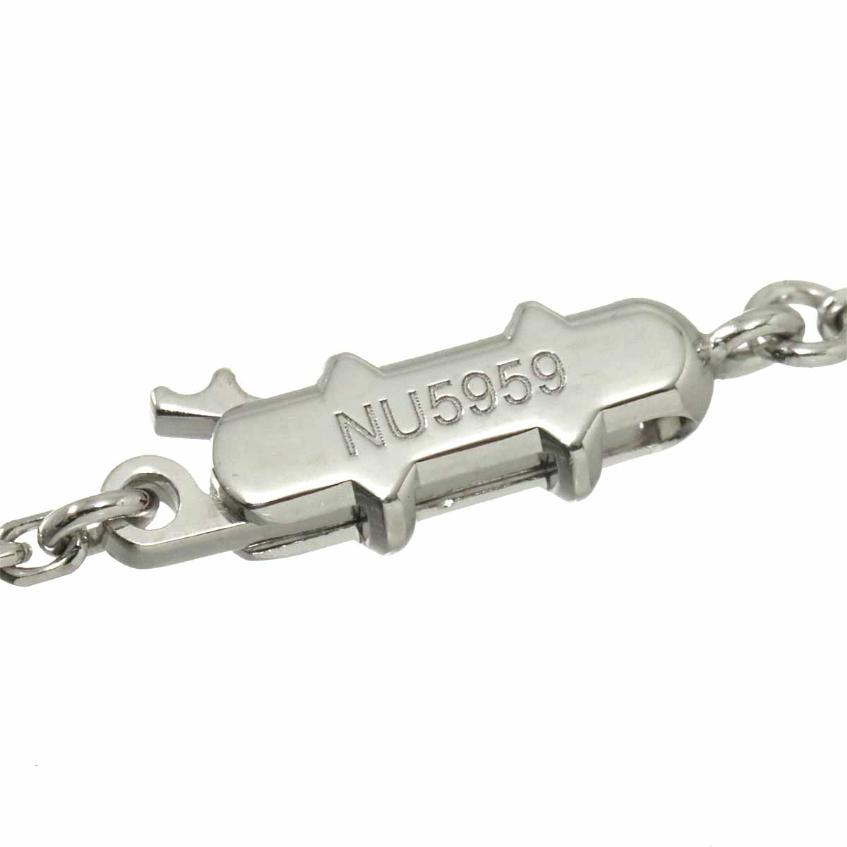 C Heart Diamond Necklace 18K White Gold 750