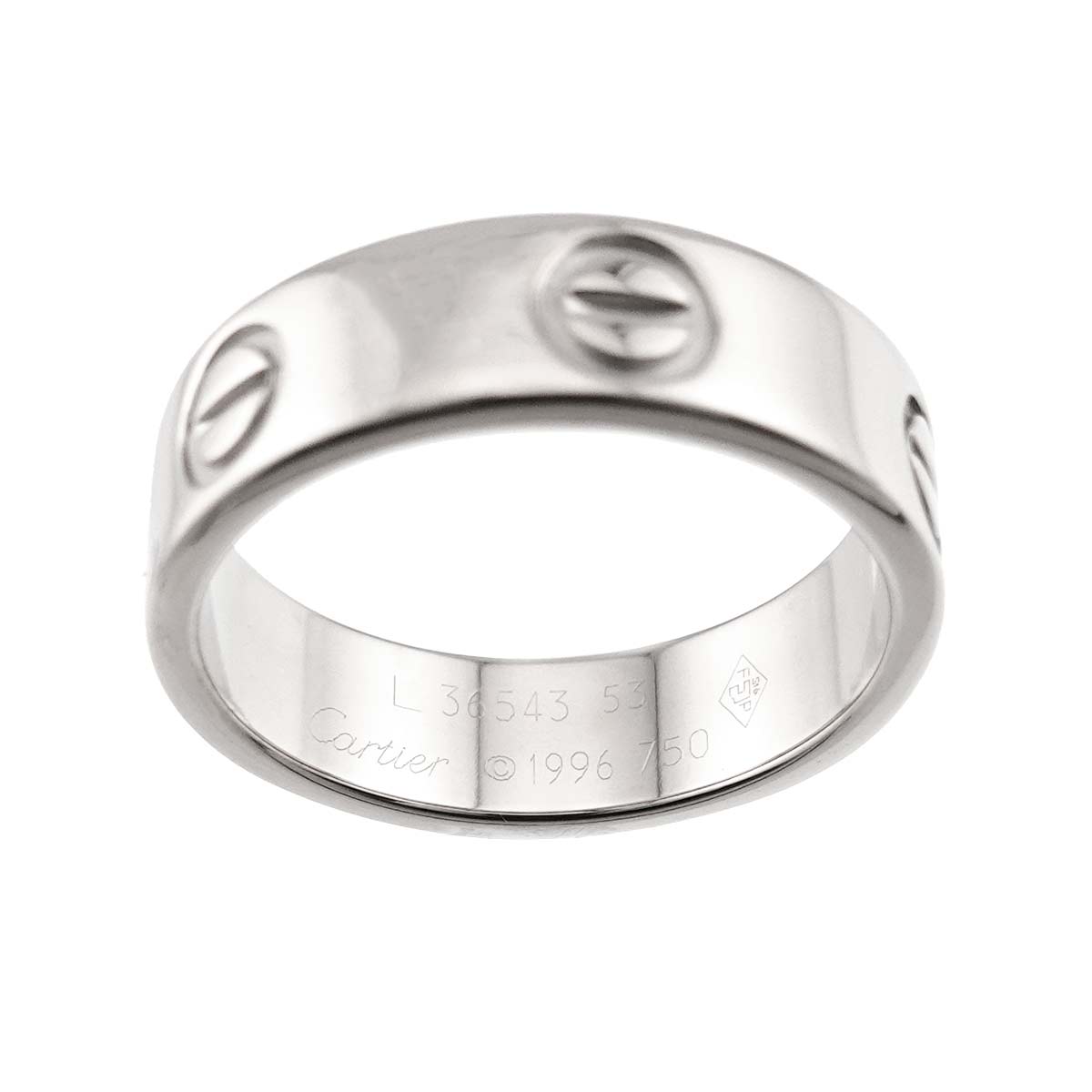 Love Ring 18K White Gold 750 size53 6(US)