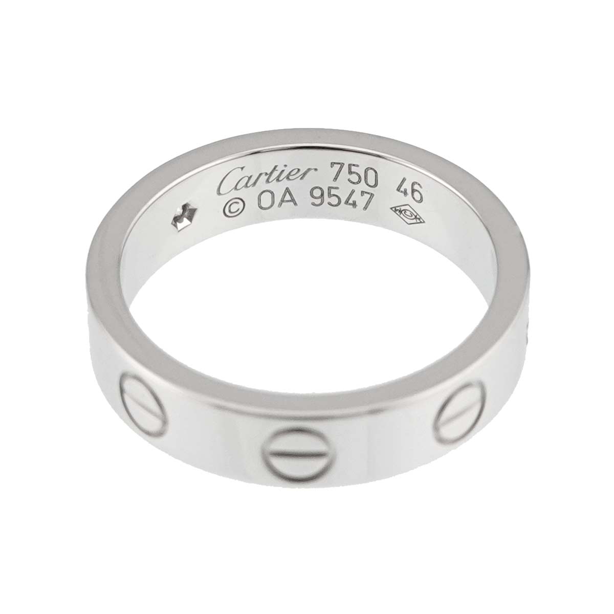 Mini Love Diamond Ring 18K White Gold 750 size46 3.75(US)