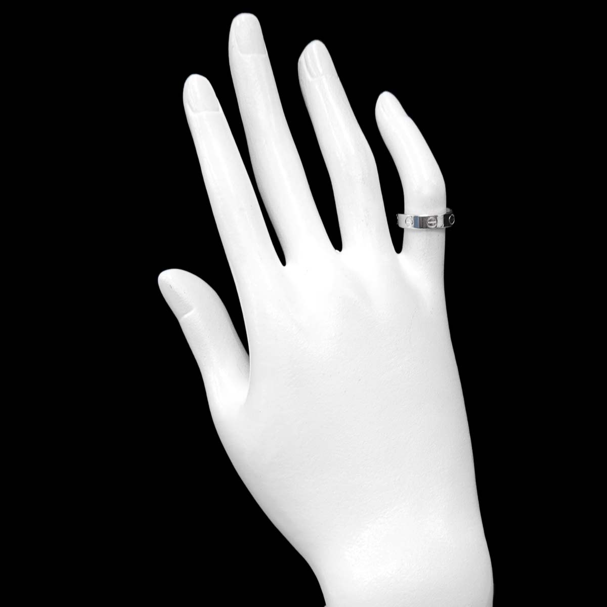 Mini Love Diamond Ring 18K White Gold 750 size46 3.75(US)