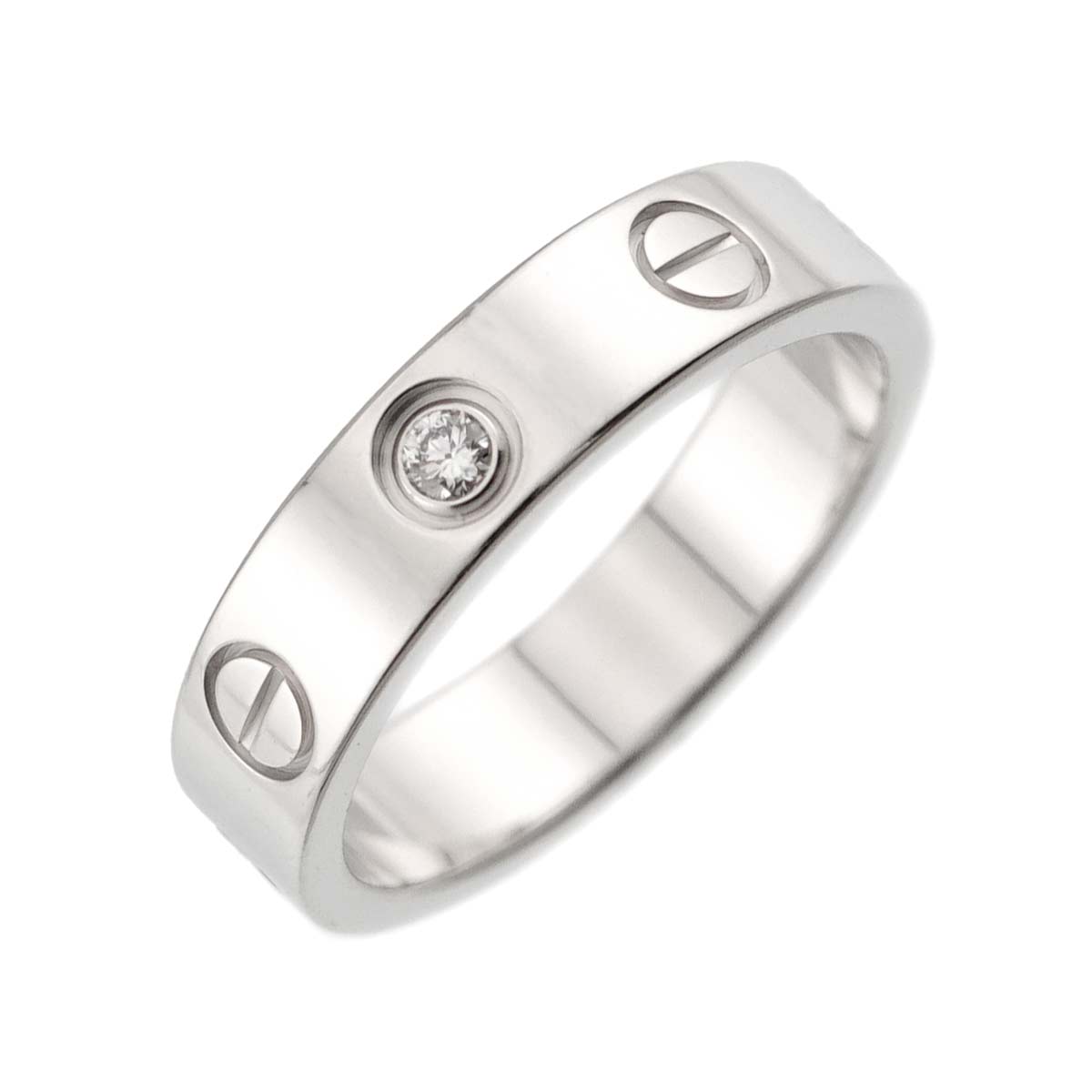 Mini Love Diamond Ring 18K White Gold 750 size46 3.75(US)