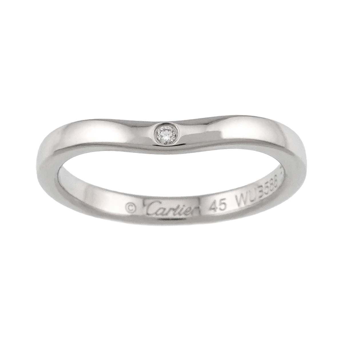 Ballerine curve Diamond Ring Pt Pt size45 3.25(US)