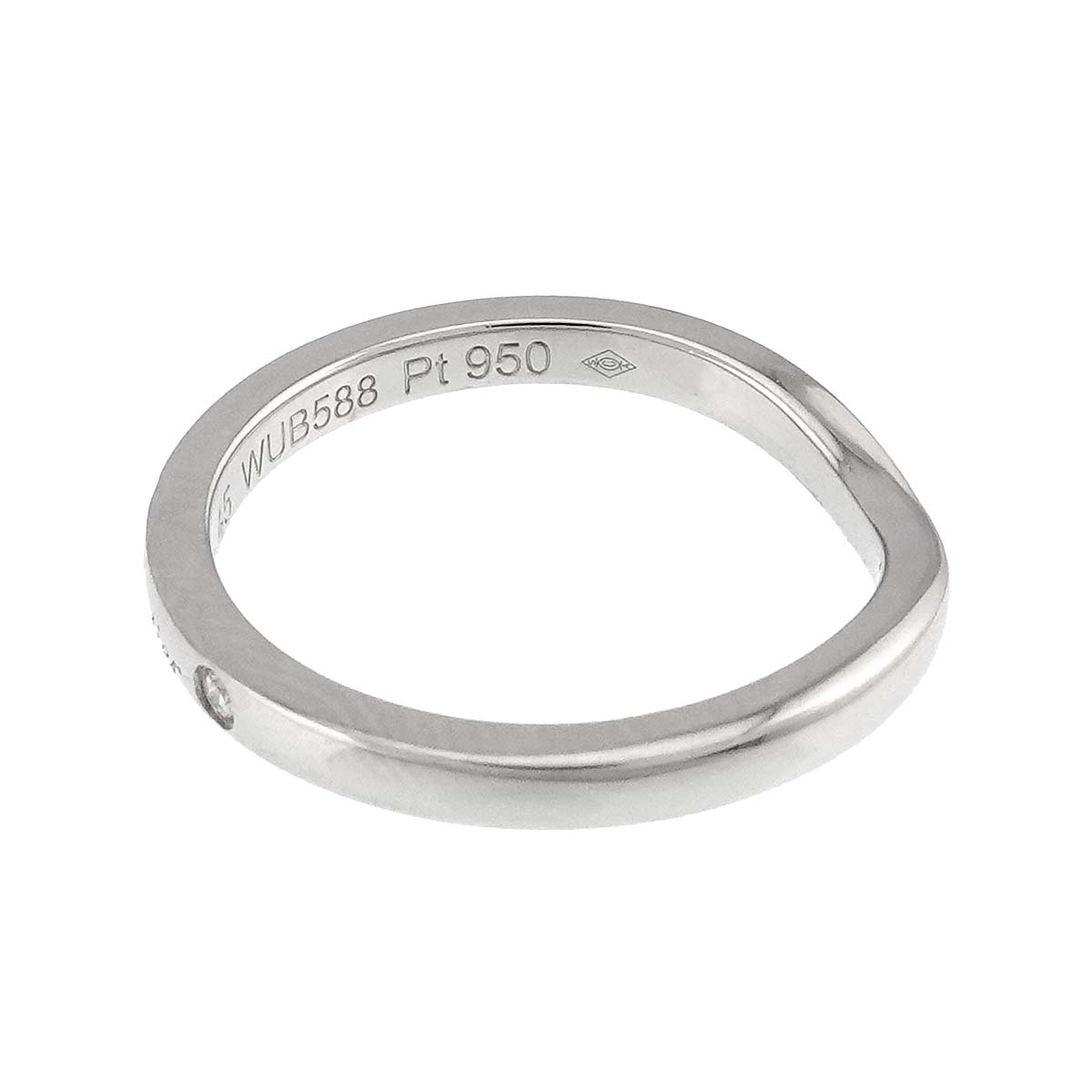 Ballerine curve Diamond Ring Pt Pt size45 3.25(US)