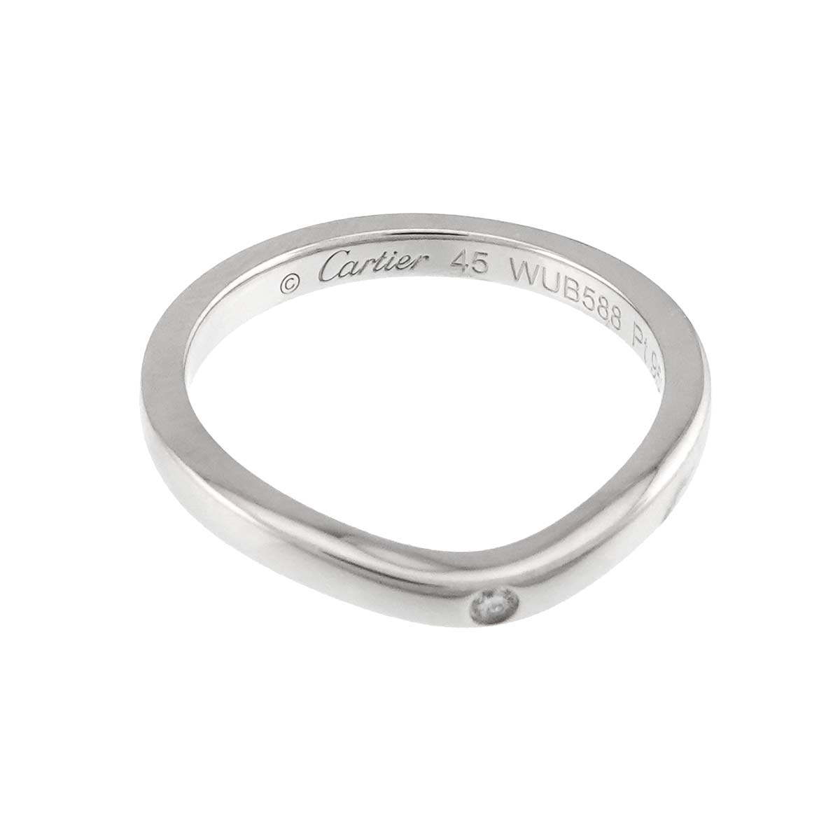 Ballerine curve Diamond Ring Pt Pt size45 3.25(US)