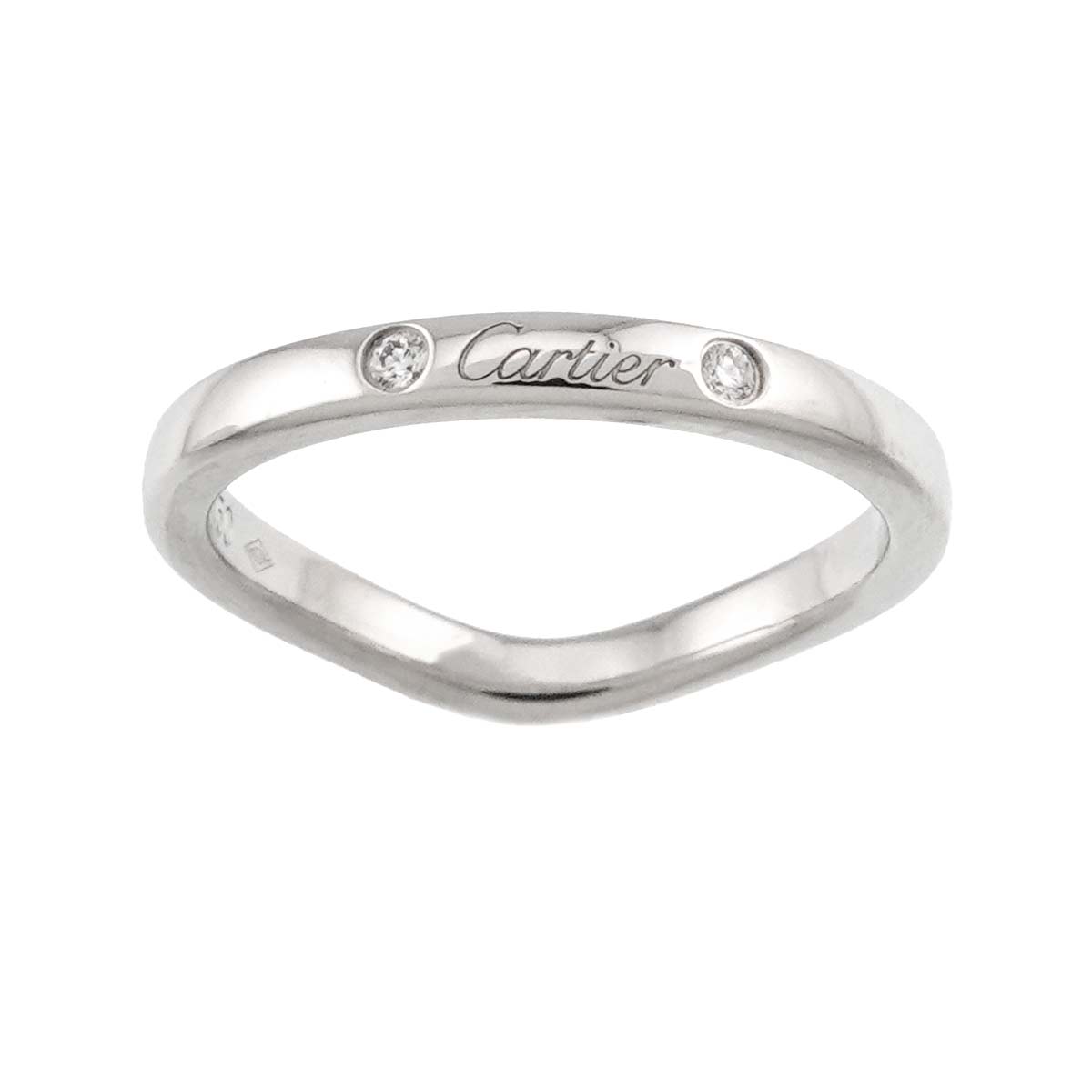 Ballerine curve Diamond Ring Pt Pt size45 3.25(US)