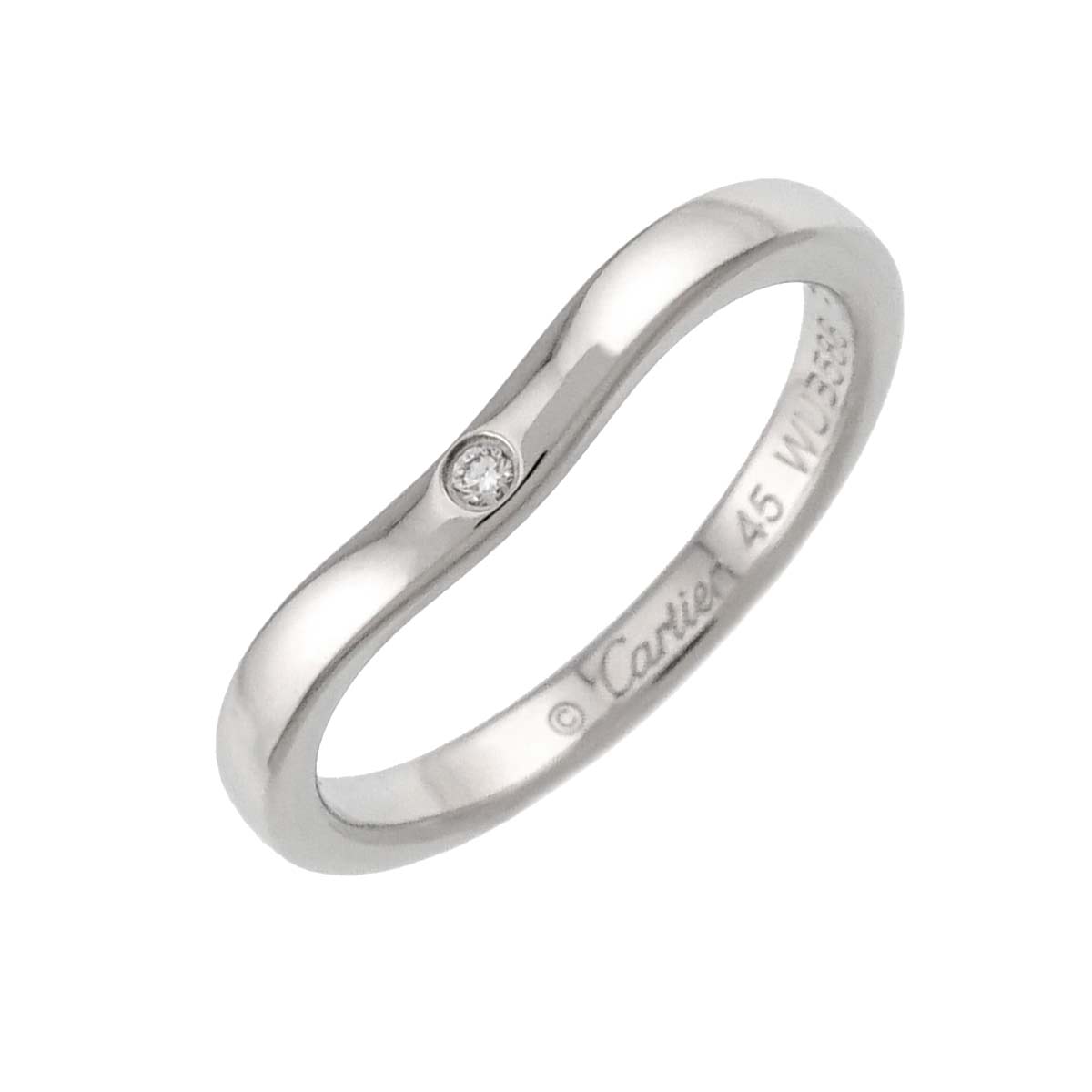 Ballerine curve Diamond Ring Pt Pt size45 3.25(US)