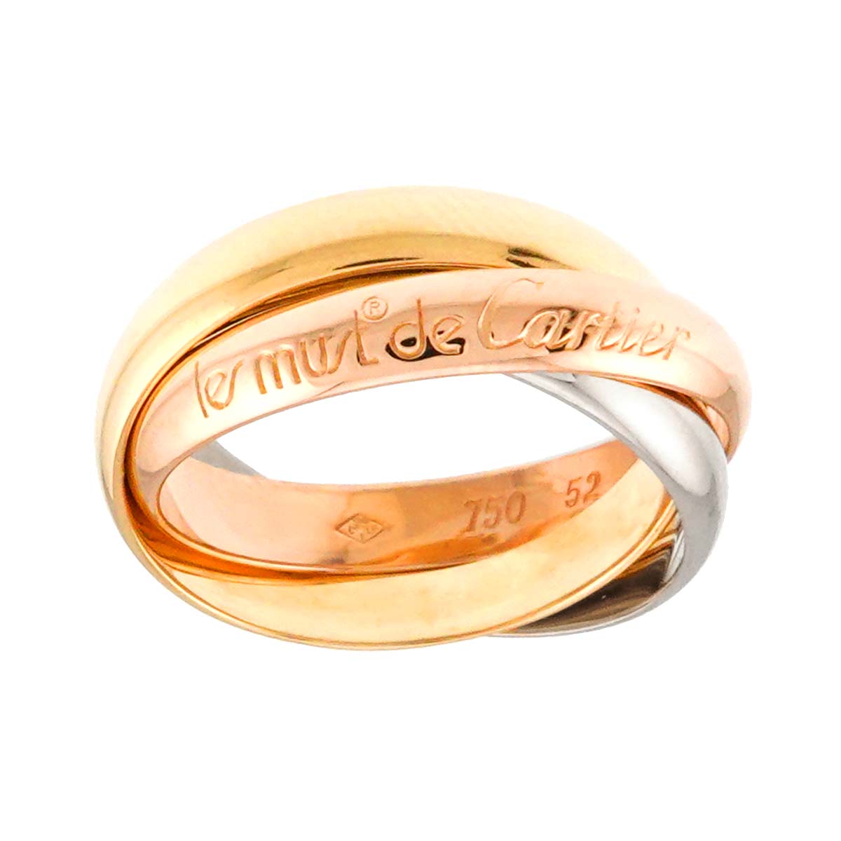 Trinity MM Ring 18K YG WG PG 750 Size52 6(US)