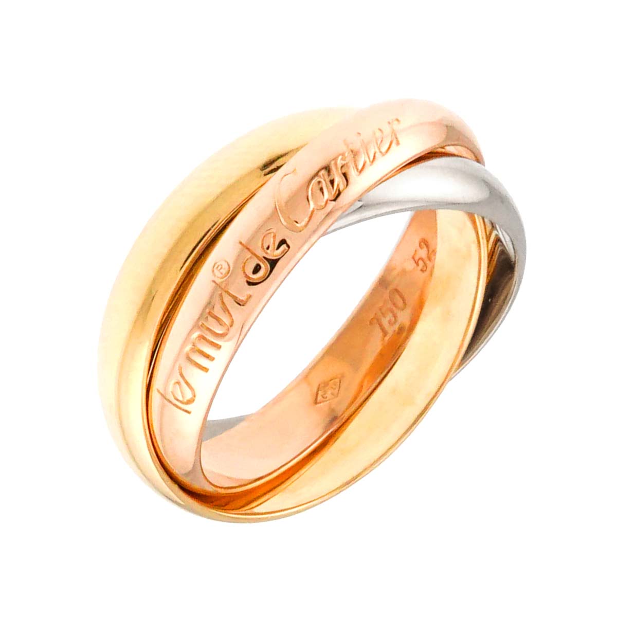 Trinity MM Ring 18K YG WG PG 750 Size52 6(US)