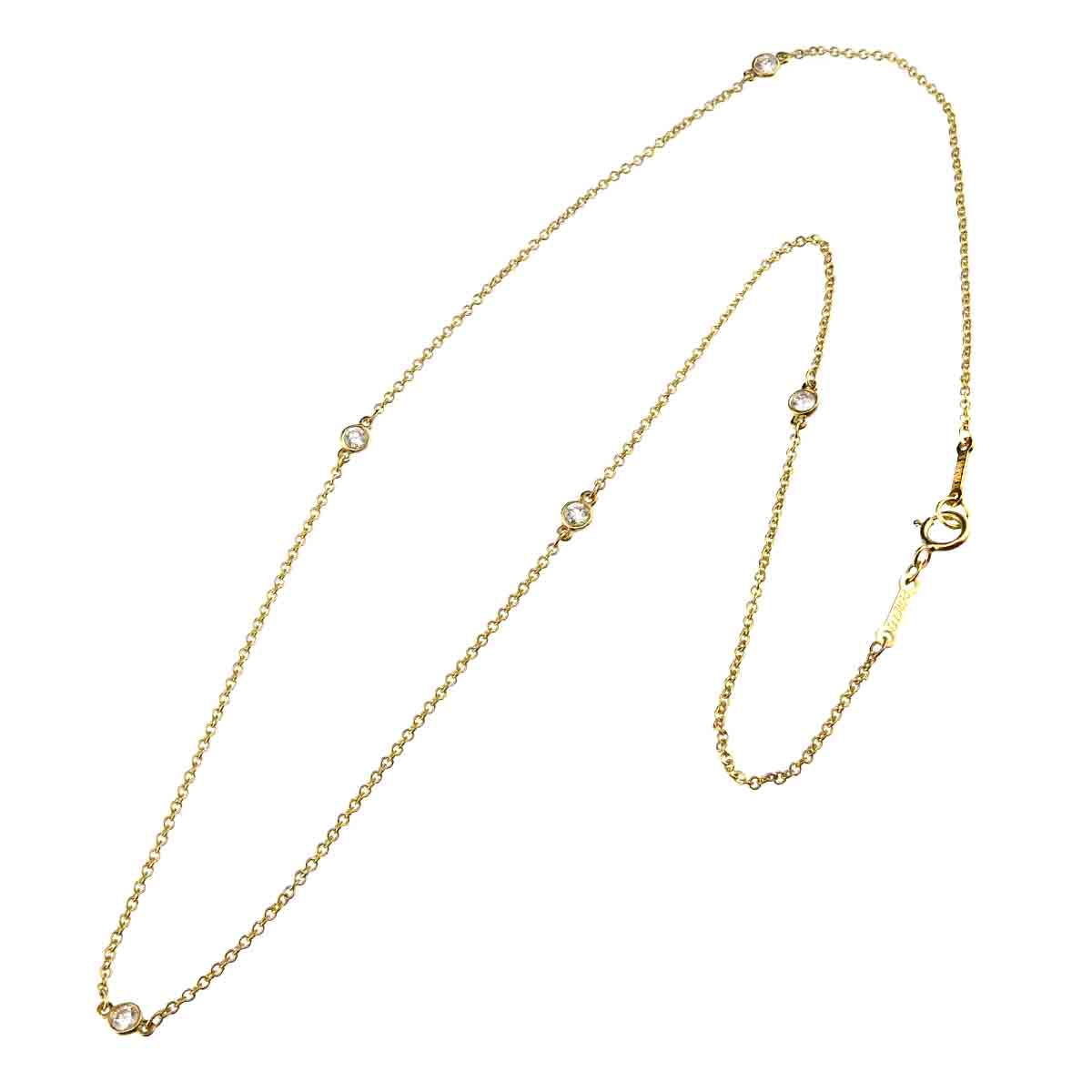 By The Yard Diamond 5P Necklace 18K YG 750