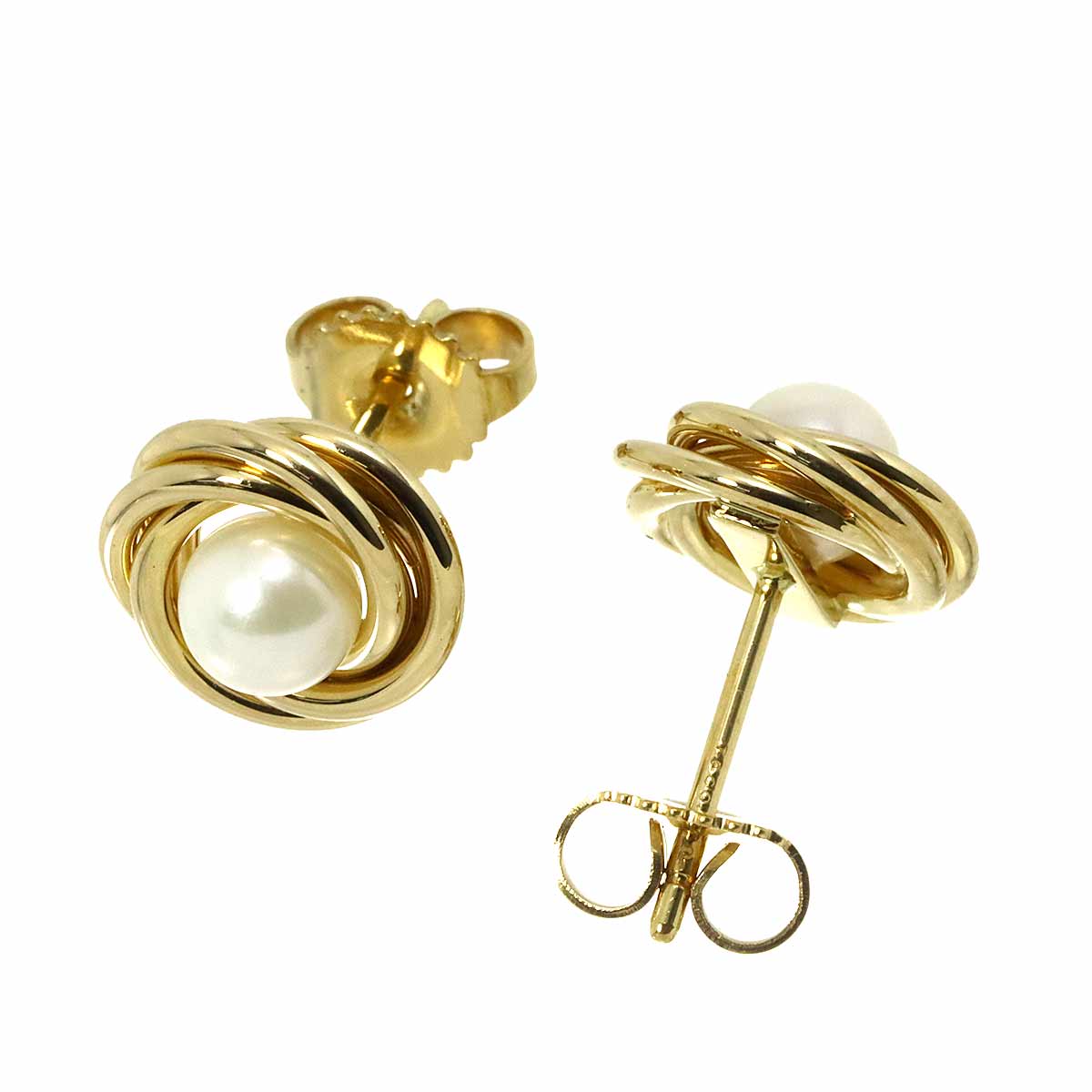 Akoya Pearl 5.0mm Earrings Pierced 18K YG 750