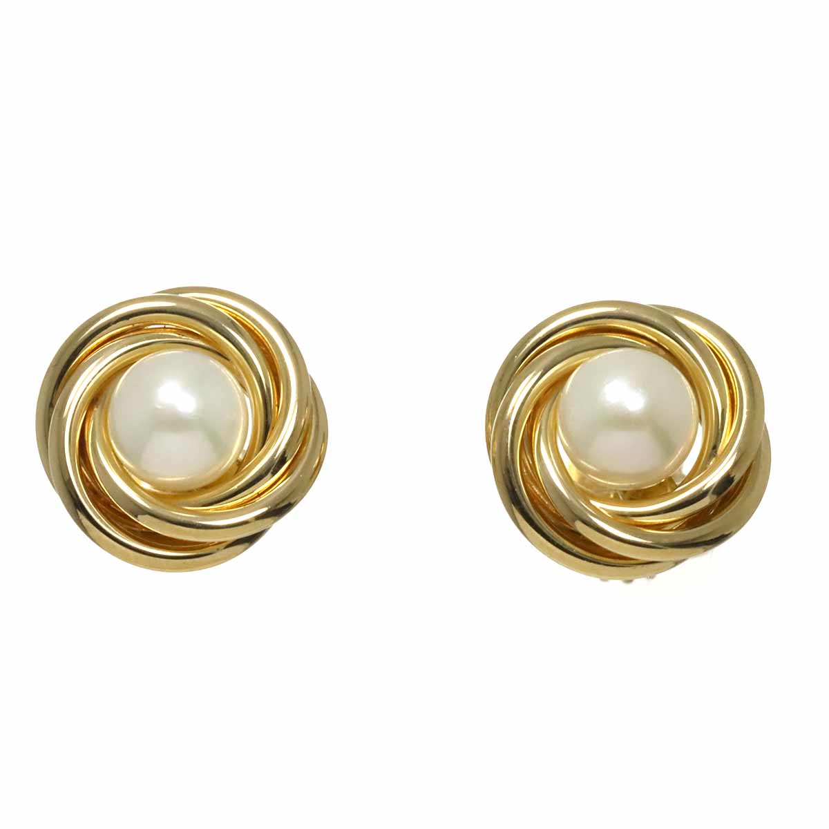Akoya Pearl 5.0mm Earrings Pierced 18K YG 750