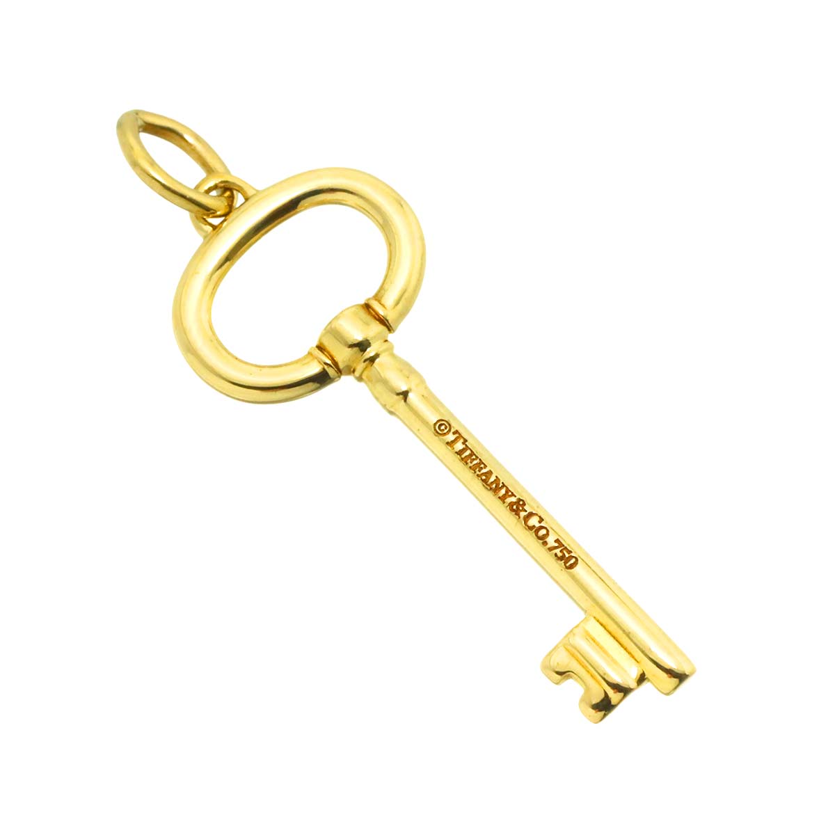 Oval Key Pendant Top 18K Yellow Gold 750