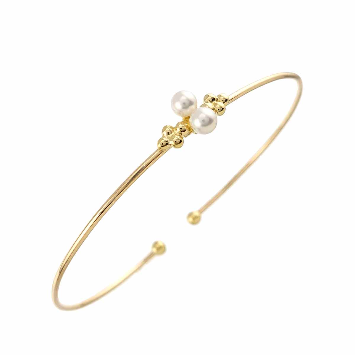 Akoya Pearl 3.8mm Bangles Bracelet 18K YG 750