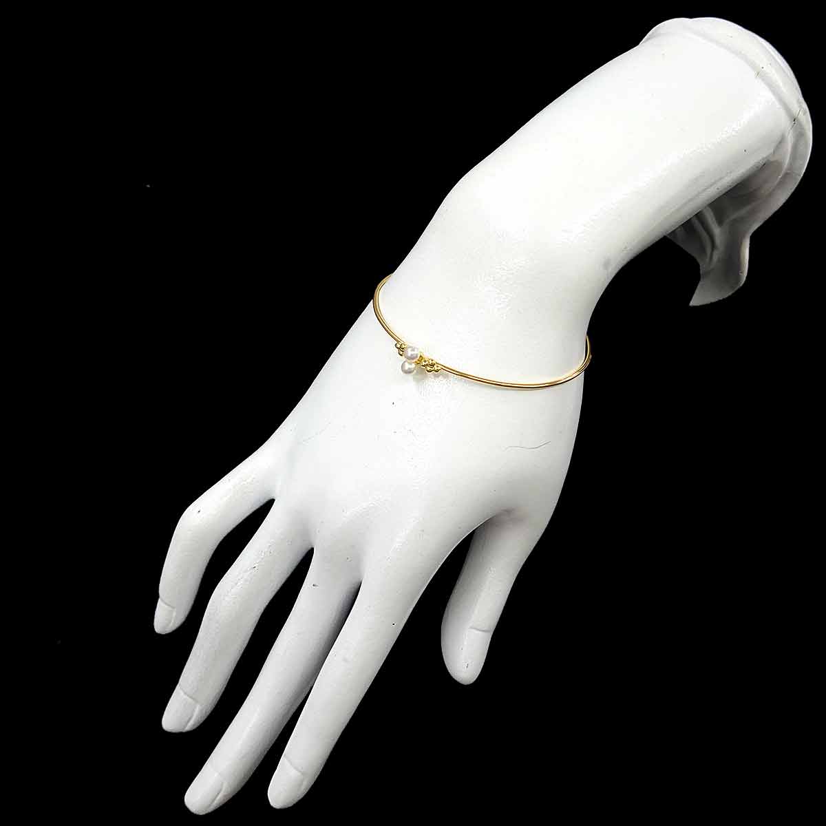 Akoya Pearl 3.8mm Bangles Bracelet 18K YG 750