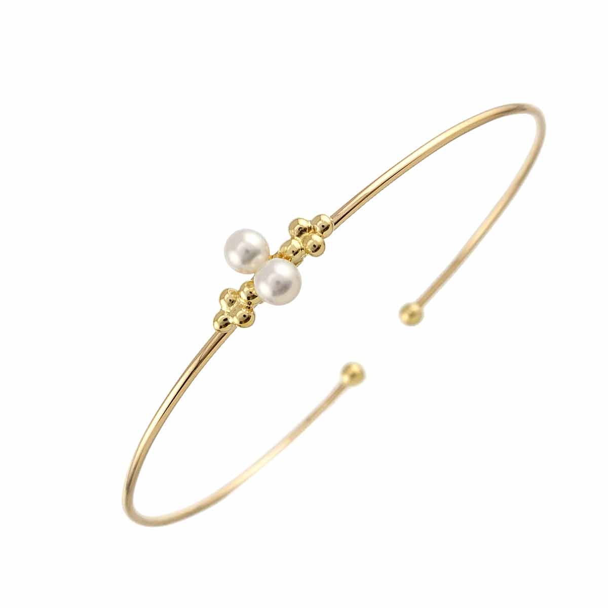 Akoya Pearl 3.8mm Bangles Bracelet 18K YG 750